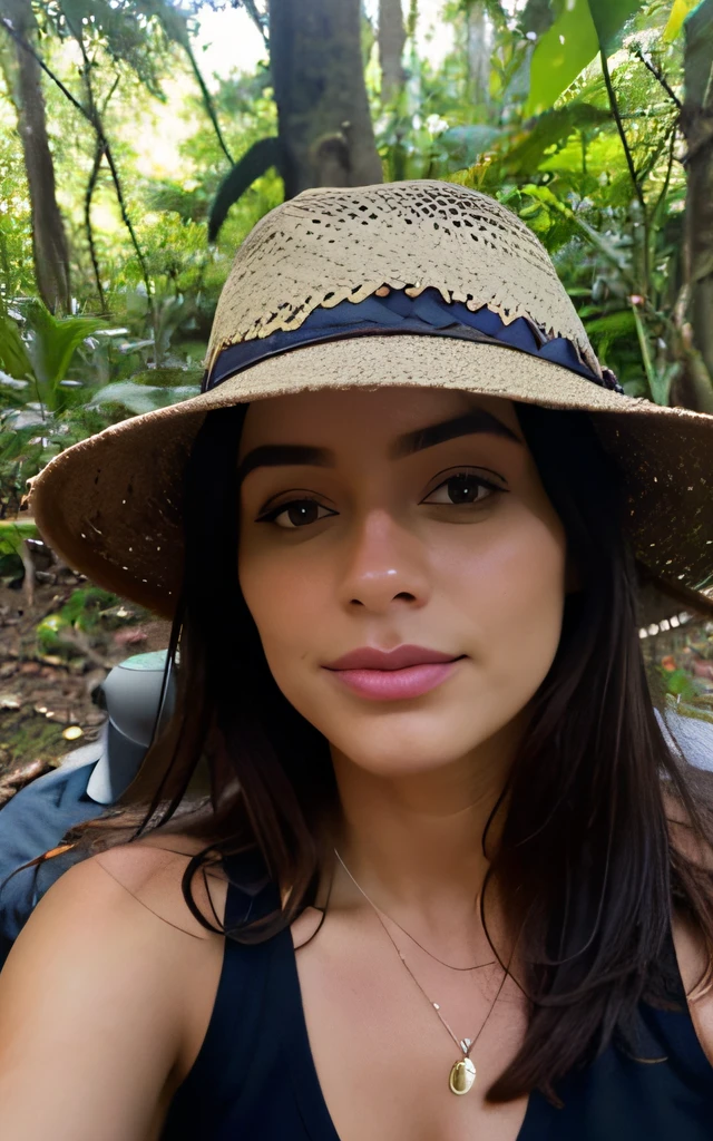 (nftw) ((foto do corpo inteiro 1 mulher nua)), obra-prima, melhor qualidade, ultra detalhada, sozinho, ao ar livre, (noite), montanhas, Natureza, (estrelas, ..lua) Alegre, Feliz, mochila, Saco de dormir, camping stove, water bottle, botina country, Country Hat, seios para fora , lanterna, floresta, pedras, Rio de Janeiro, madeira, smoke billowing, Sombras, contraste, clear sky, Estilo , (matiz quente, tom quente: 1,2), Close-up, cinematiclight, side-lighting, Ultra high resolution, melhor sombra, .RAW, parte supeRio de Janeiror do corpo, , olhar sedutor, Seios enormes, 4k, decote aberto, sexy