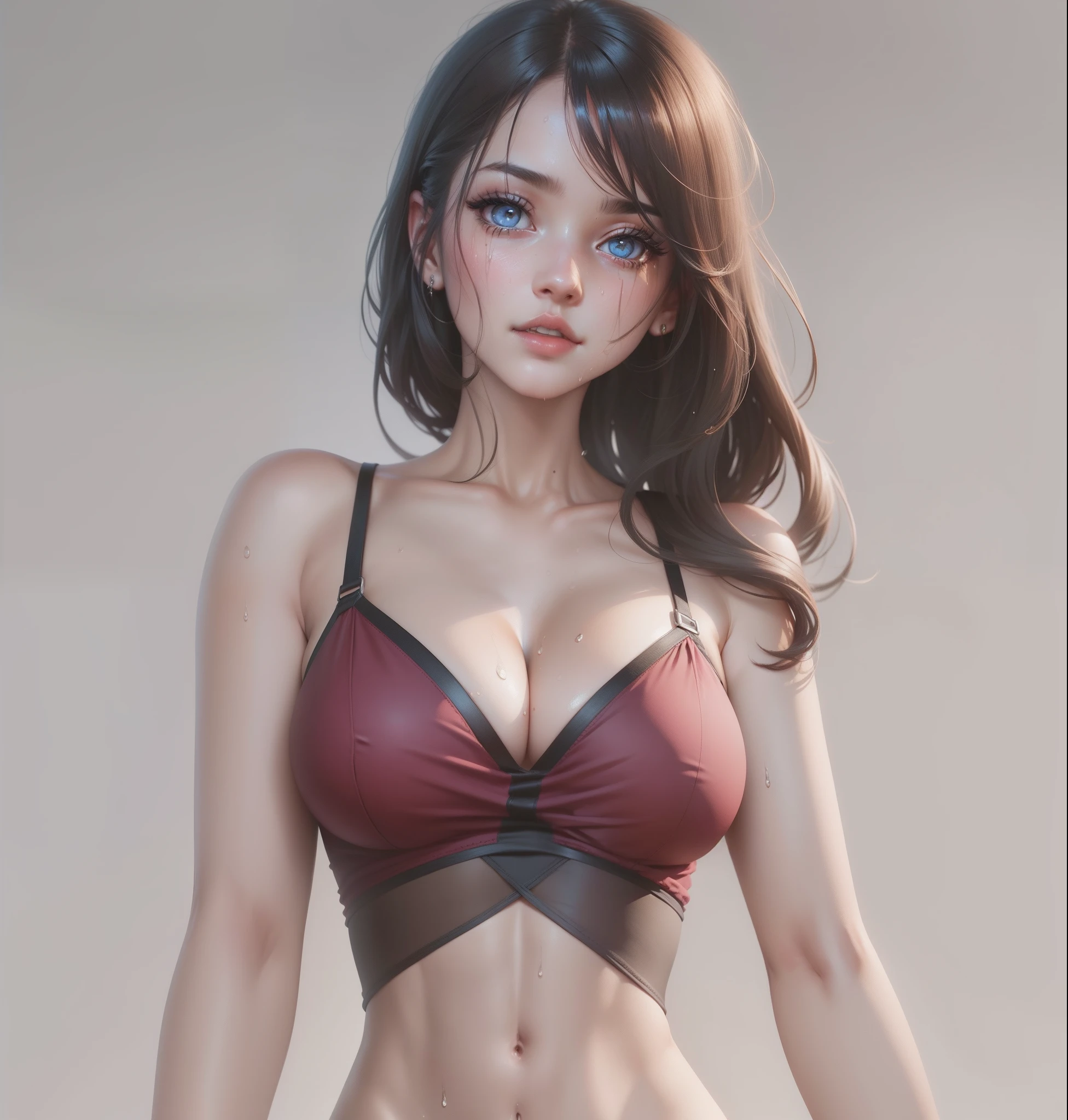 Beautiful girl, hot girl, detailed face, detailed eyes, detailed hair, detailed body, hanging boobs, change background, 8k, realistic, ultra realistic, sweating, wet