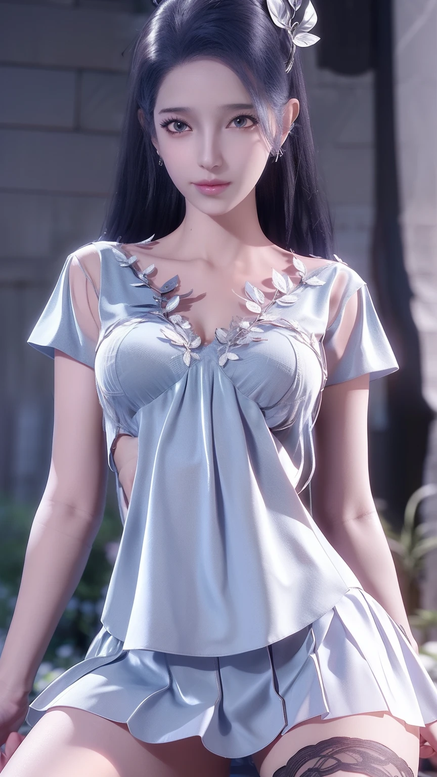 Arad woman posing for photo in short skirt and white shirt, Surrealism female students, Surrealism female students, Realistic schoolgirl, photorealistic anime girl rendering, thighhighs and skirt, 3 d anime realistic, small curvaceous , wearing skirt and high socks, Photorealistic anime, cute female student, Realistic anime 3 D style, female student