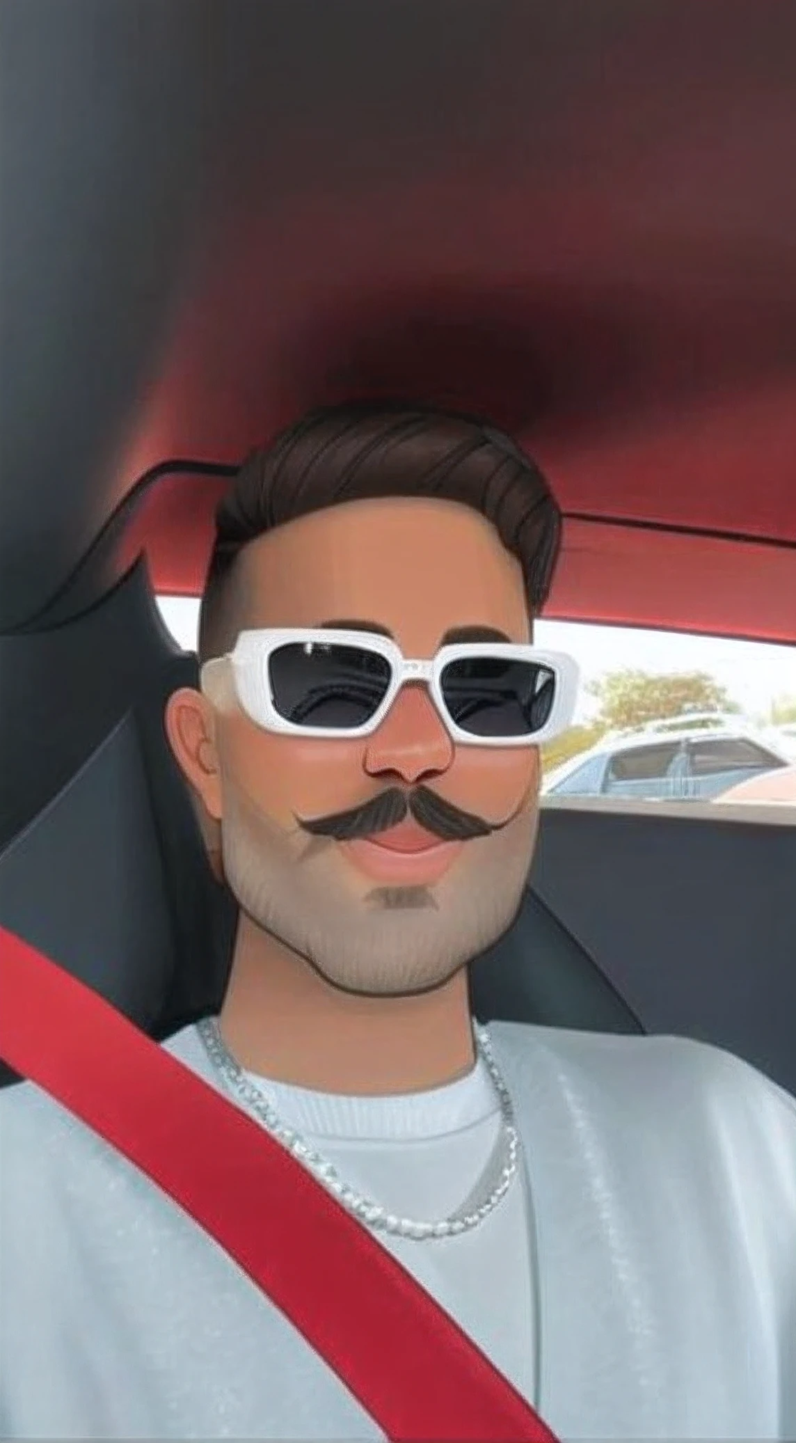 Homem branco com bigode stilo cartoon