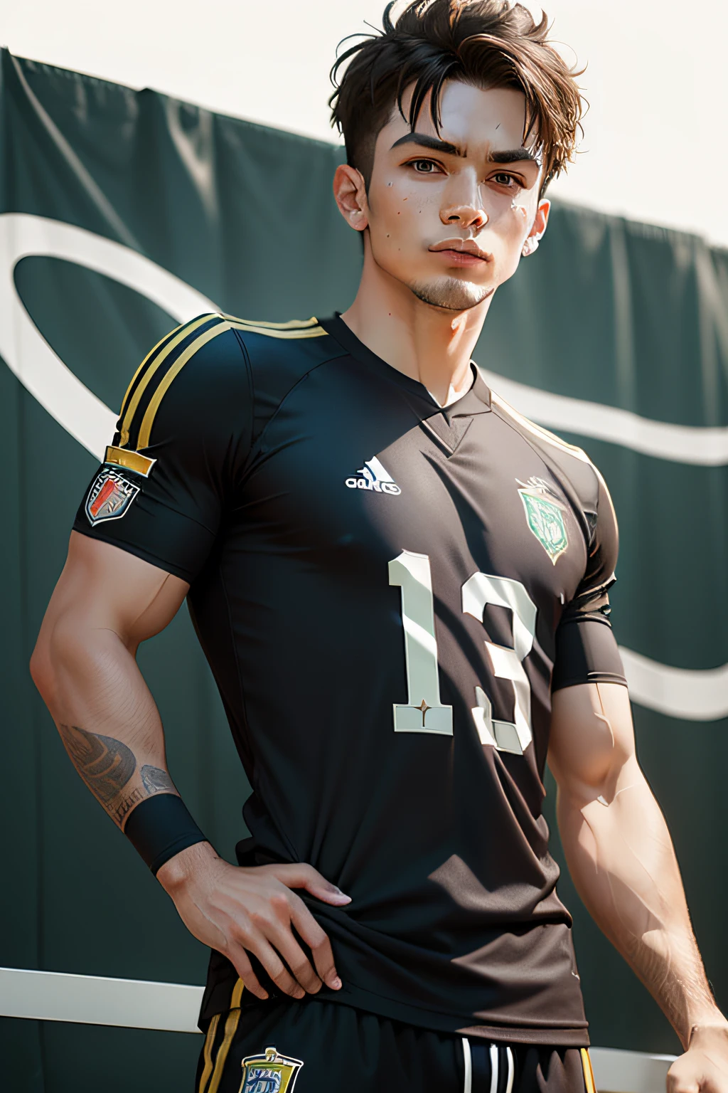 Stylized combination of a football shirt and an online shopping icon