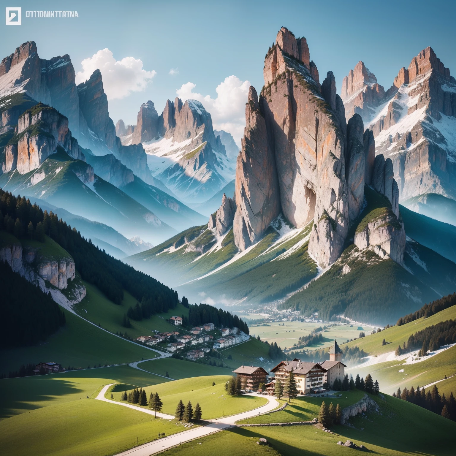 Cortina d'Ampezzo, Italy: Situada nas Dolomitas, This Italian city offers breathtaking landscapes. The unique rock formations of the Dolomites contrast with green meadows and picturesque valleys. em 4k ultra realista