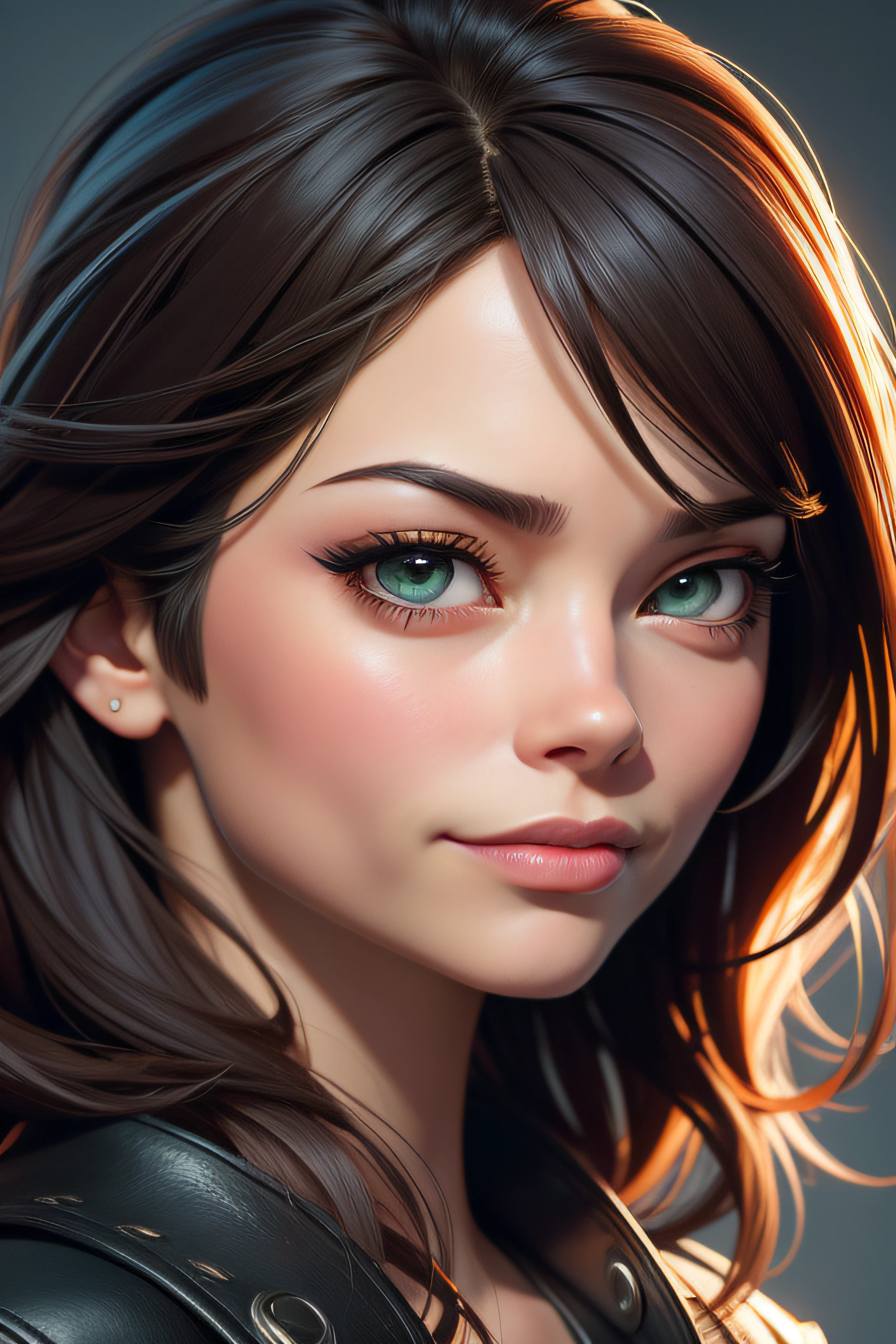 (beste-Qualit: 0,8), perfect anime illustration, Extreme close-up portrait of Kristin Kreuk, Caricature de Kristin Kreuk avec des cheveux avec queue de cheval bruns ,(masterpiece),blouson en cuir rouge, yeux vert magnifiques, digital portrait, Digital cartoon, Illustration WikiHow, Detailed illustration portrait, Digital illustration -, Matte digital illustration, Comic book portrait, Colour digital illustration, Stylized portrait, digital art portrait,(beste-Qualit),(highly quality)fond lumineux