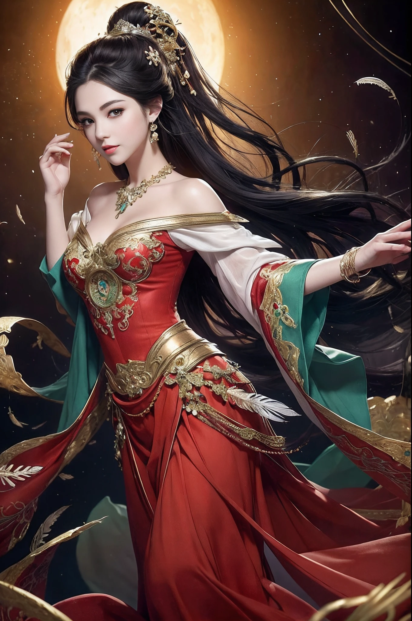 Er Jie, a girl with a smooth and dynamic posture, wearing a loose and flowing pink dress, with a mysterious expression and curly black pink hair, [Zhang Ziyi|Aishwarya Rai], bold and colorful abstract art in a modern and abstract environment, blurred background, bright lights, official art, Unity 8k wallpaper, (zentangle, mandala, tangled, tangled), intricate clothes, mid-style (whole body, from all directions, masterpiece, top quality, best quality, official art, Beauty and aesthetics: 1.2), very detailed, (fractal art: 1.1), (color: 1.1) (flowers: 1.3), highest detail, (zentangle: 1.2), (dynamic pose), (abstract background: 1.3), (shiny skin), (multiple colors: 1.4), (feathers: 1.5), dynamic angle, most beautiful chaotic forms, elegant, fauvist design, bright colors, romanticism, dark style beautiful princess of the underworld spooky bad smile complex tattoos Anime 3D Art Style 3D Dark Night Deep Black Sky Horror ((Cold Complex Skull Accessories )) (Guvez style artwork) ((Black Chinese-style underground palace with huge complex structure in background)) Leica lens Depth of field (Masterpiece, top quality, best quality, official art, Beauty and Aesthetics: 1.2), (1girl: 1.3), (Fractal Art: 1.3) (Masterpiece, Top Quality, Best Quality, Official Art, Beauty and Aesthetics: 1.2), (1girl), Extreme Detail, Colorful, Highest Detail, Official Art, Unified 8k Wallpaper, Ultra Detailed, Beautiful and Aesthetic, Beautiful, Masterpiece, Best Quality, (Zentangle, Mandala, Tangled, Entangle), Holy Light, Gold Leaf, Gold Foil Art, Glitter Drawing, PerfectNwsjMajic M Desfi masterpiece, the best quality, hair becomes fire, hair is on fire, fantasy, (Ray: 1.05), Orange Light Particles, Landscape, Fire, Beautiful and Detailed Explosion, Beautiful Detailed Glow, Flame Burning Around, Flame Burning Around, Fire Feather, Burning, (Burning Forest: 1.34), (Bare Trees: 1.05), Ash, (Red Sun: 1.05), (Flame Around Character: 1.1), Solo, Crazy Smile, (Detail: 1.05), High Resolution Illustrati