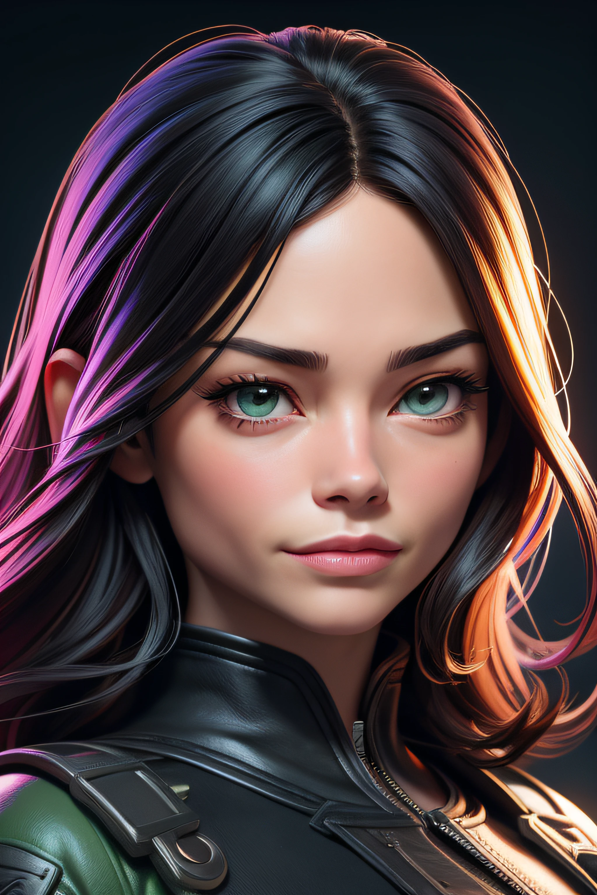 (beste-Qualit: 0,8), perfect anime illustration, Extreme close-up portrait of Kristin Kreuk, Caricature de Kristin Kreuk avec des cheveux avec queue de cheval noirs ,(masterpiece),blouson en cuir jaune, yeux vert magnifiques, digital portrait, Digital cartoon, Illustration WikiHow, Detailed illustration portrait, Digital illustration -, Matte digital illustration, Comic book portrait, Colour digital illustration, Stylized portrait, digital art portrait,(beste-Qualit),(highly quality)fond lumineux