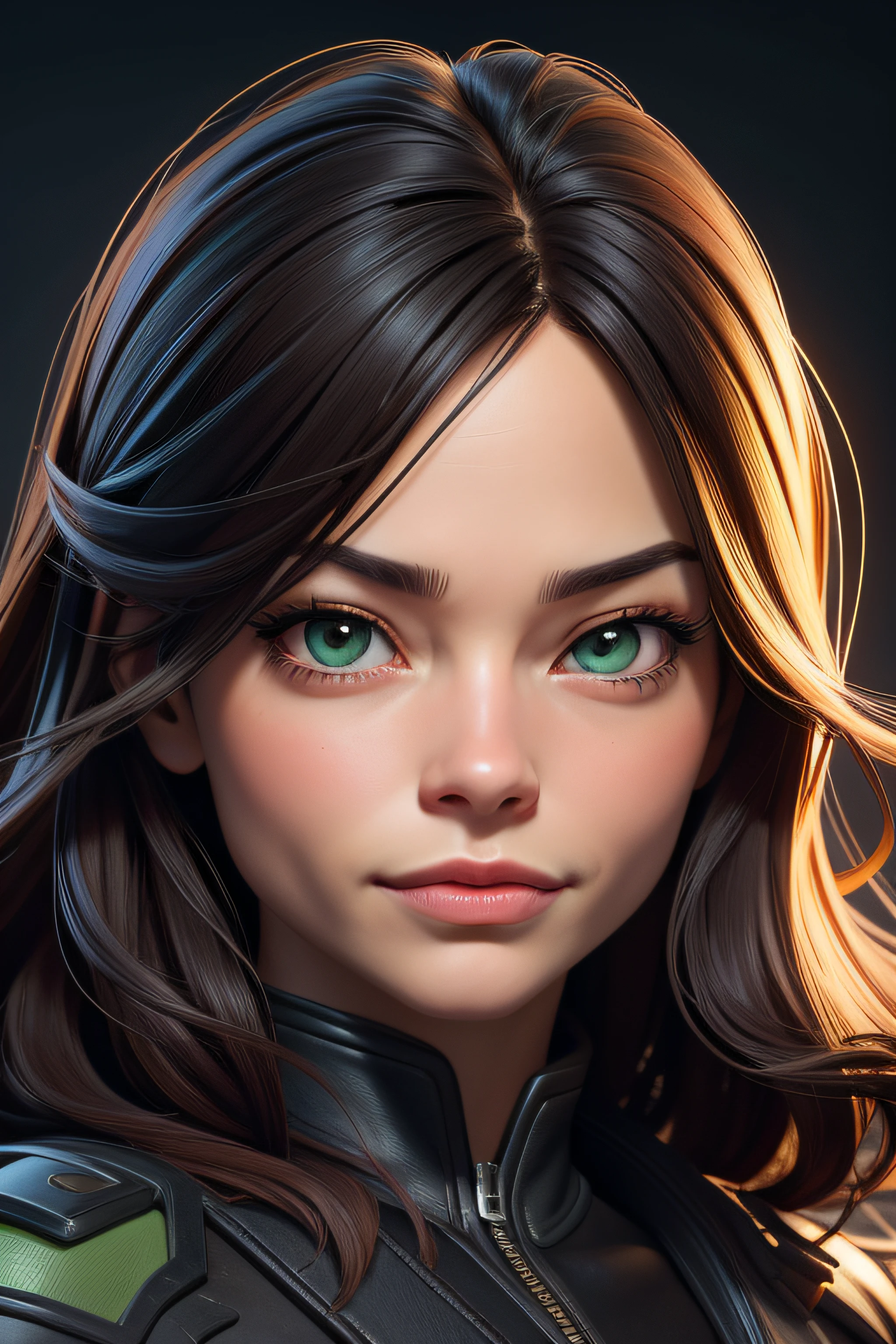 (beste-Qualit: 0,8), perfect anime illustration, Extreme close-up portrait of Kristin Kreuk, Caricature de Kristin Kreuk avec des cheveux avec queue de cheval noirs ,(masterpiece),blouson en cuir jaune, yeux vert magnifiques, digital portrait, Digital cartoon, Illustration WikiHow, Detailed illustration portrait, Digital illustration -, Matte digital illustration, Comic book portrait, Colour digital illustration, Stylized portrait, digital art portrait,(beste-Qualit),(highly quality)fond lumineux
