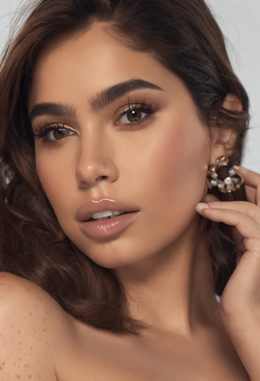 (One lady)、araffed woman in a white dress laying on a bed, demi rose, gorgeous latina face, cindy avelino, portrait demi rose, Isabella Moner, Violet Myers, clear portrait of demi rose, Portrait of Demi Rose, leaked image, leaked photo, alanis guillen, Portrait Sophie Mudd, sexy girl with dark complexion, beautiful mexican woman, actress、