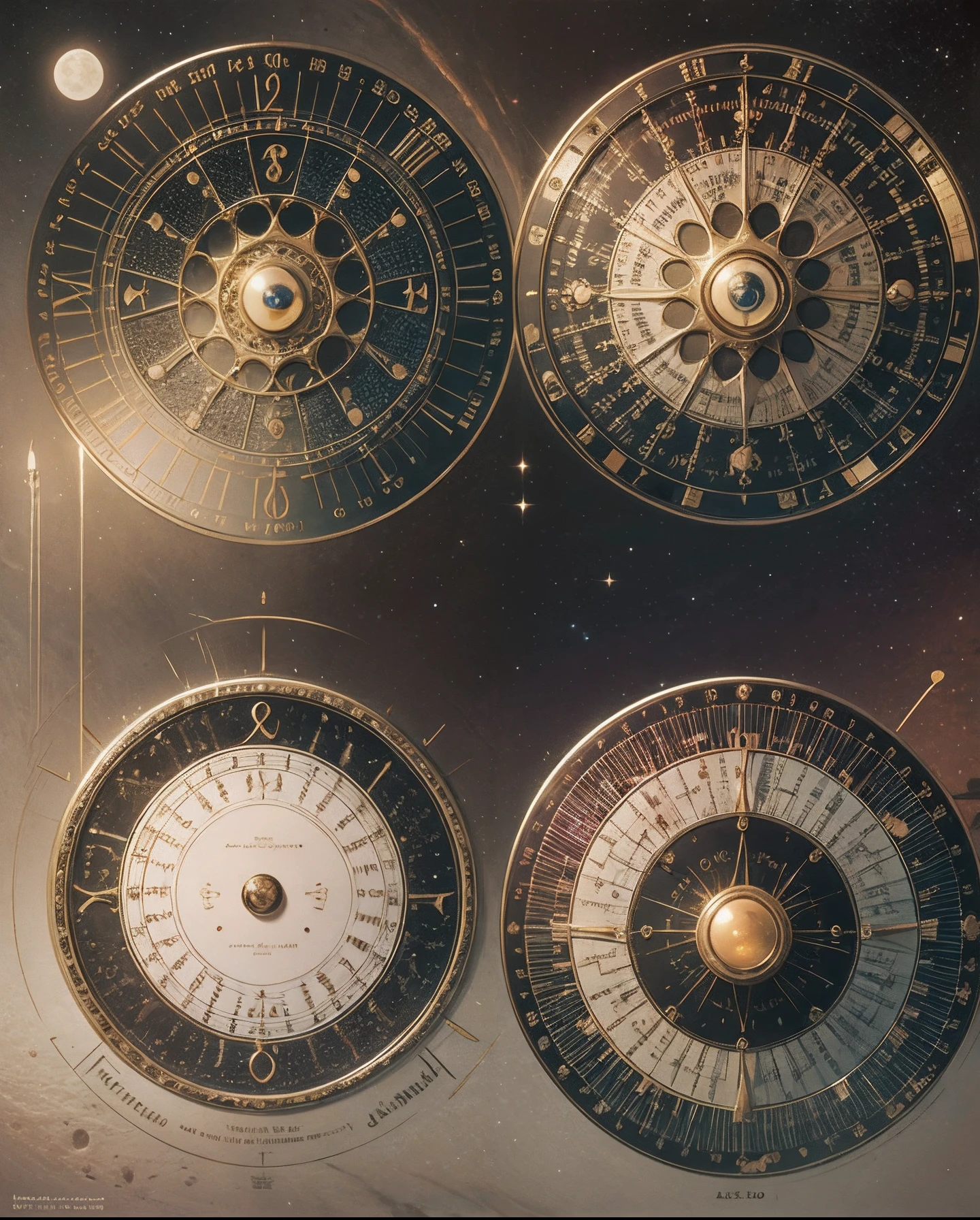 birth chart, Venus, light, moon, sun, planet, star, gentle smile, rococo