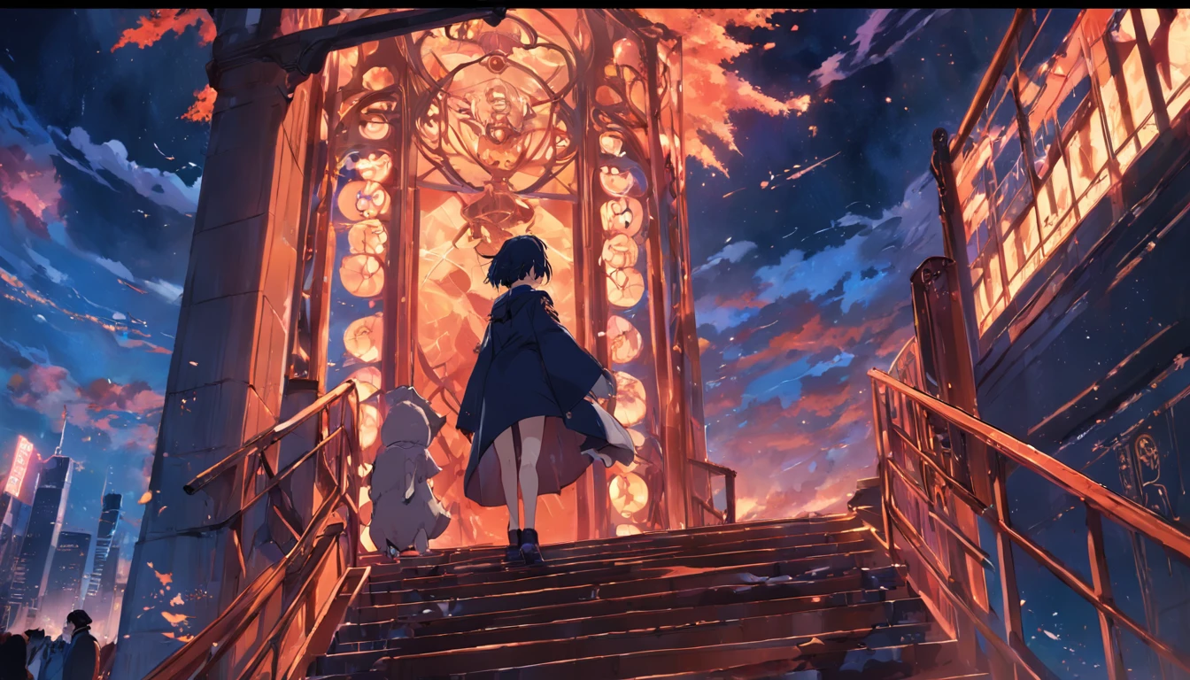 A moderator came down the steps