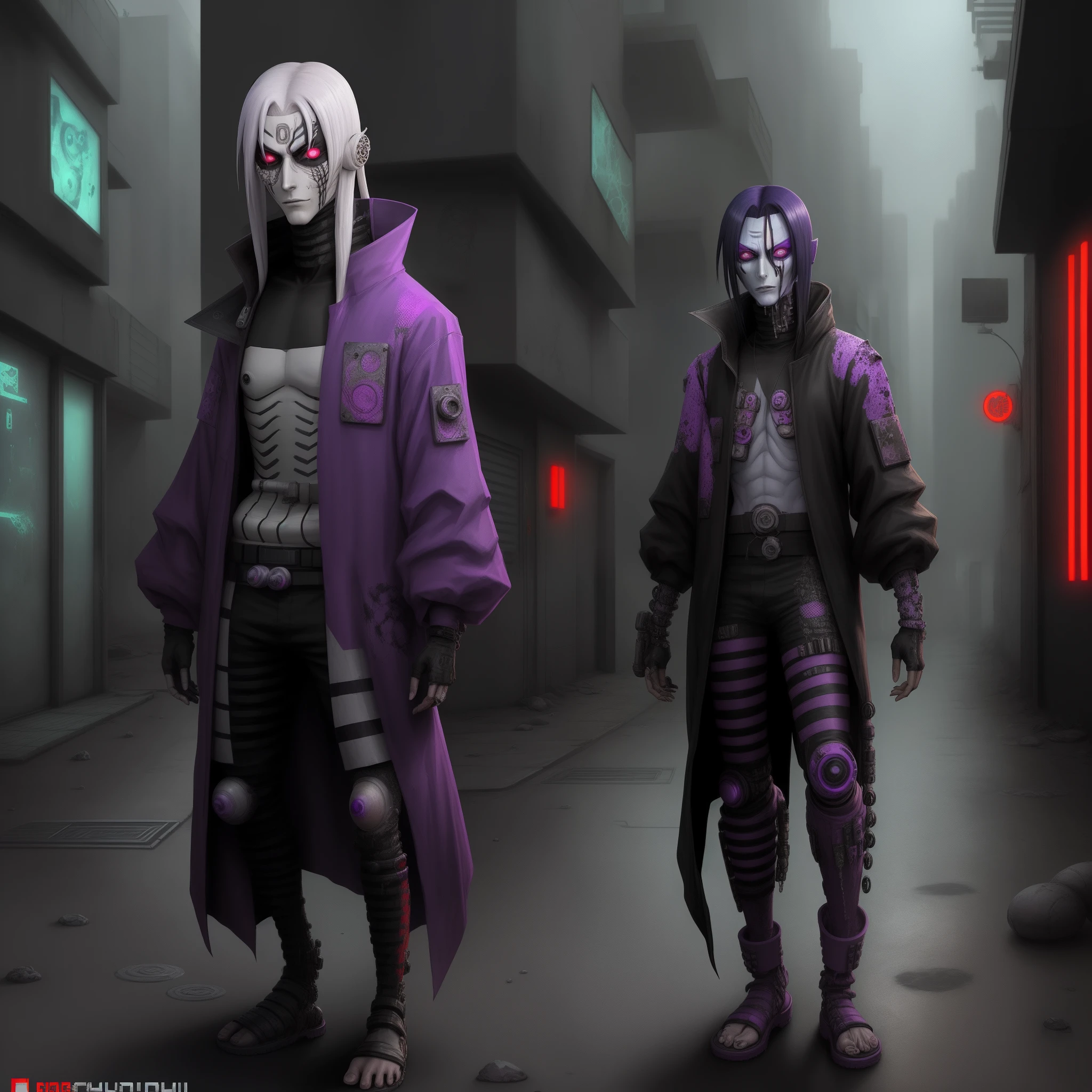 Orochimaru cyberpunk, mundo futurista, Post-apocalypse scenario