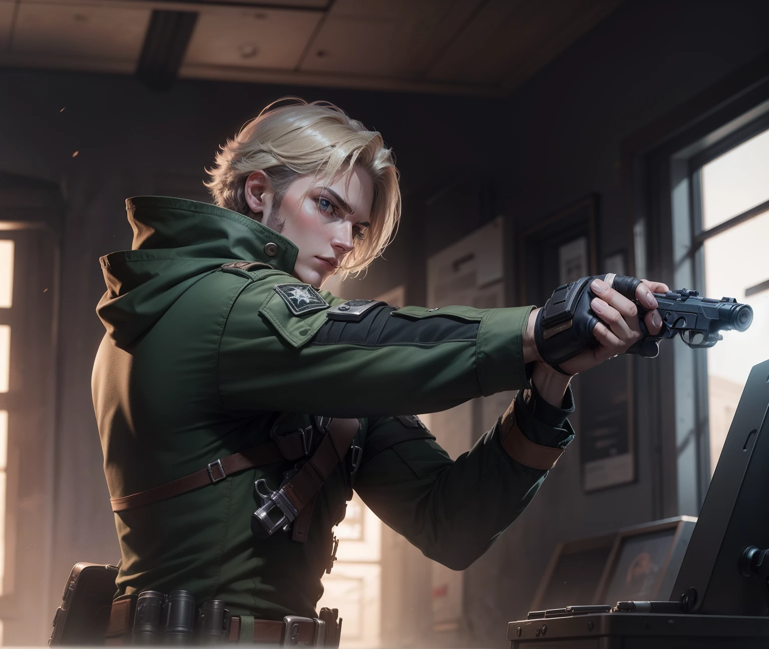 fix hands holding pistol
