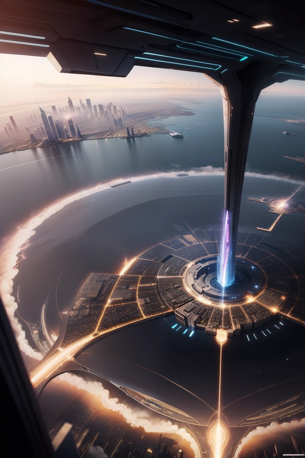 [Imagem de fundo: Futuristic scene of a sparkling megalopolis