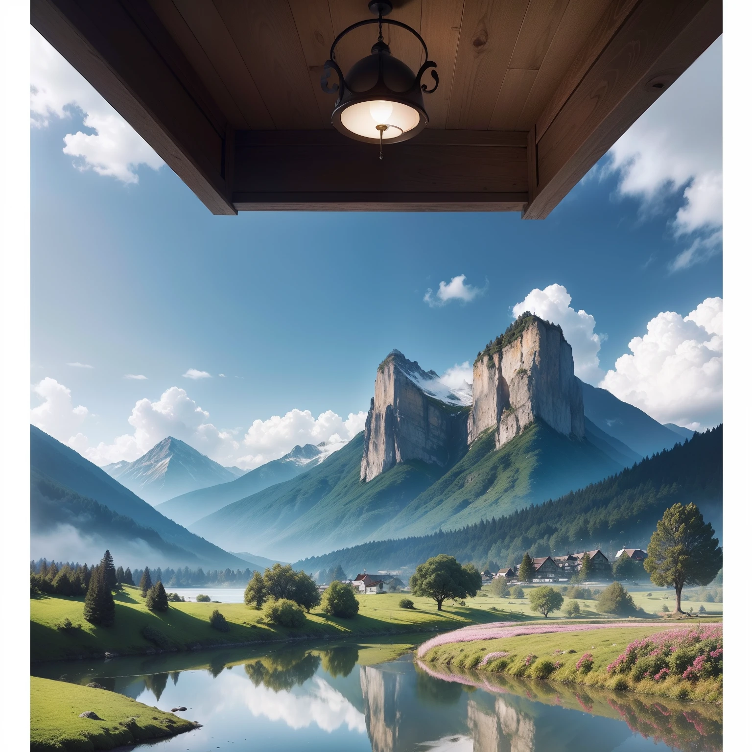 The cover of the book features a charming setting: flores delicadas em primeiro plano, enquadrando um moinho pitoresco em segundo plano. Enquanto isso, the inside pages transport readers to the wonders of Switzerland and Austria. Montanhas imponentes, vestidas de branco pela neve, se elevam majestosamente, contrastando com os lagos cristalinos que refletem sua grandeza. Vilas charmosas pontuam a paisagem, aninhadas entre prados verdejantes. Each page offers the view of the towering mountains, the serene reflections on the lakes and the enveloping feeling of being immersed in nature, providing an innovative and truly inspiring experience.