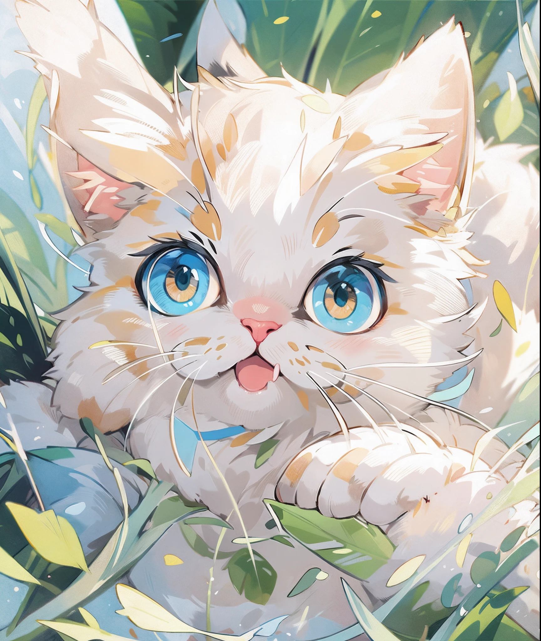 Masterpiece、Very cute cat、Great quality、beatiful backgrounds、Clear image、