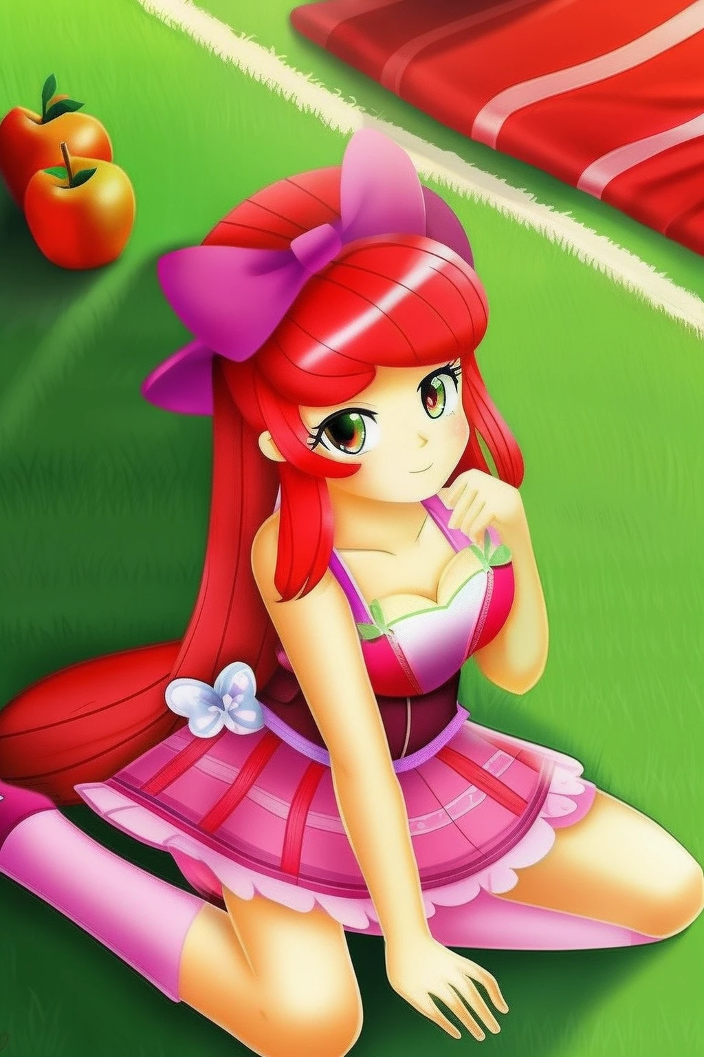 ((High Quality image 10k)) (( perfect autonomy 10k)) Masterpiece, Apple Bloom, cute  face, solo girl, smug grin, completely naked, big breasts, pubic  hair, Really big Feet,  biggest Feet ever, barefoot, Apple Bloom Equestria girls, spreading legs, pussy focus, wet pussy, a whole lot of pussy juice, in the park, Apple Bloom, cuerpo completo, high resolusion