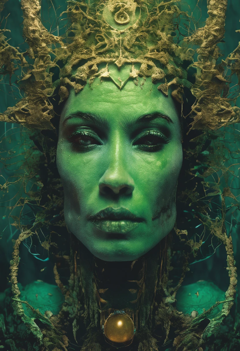 Medusa, fangs, chapped skin, realistic, high resolution, 4k photography