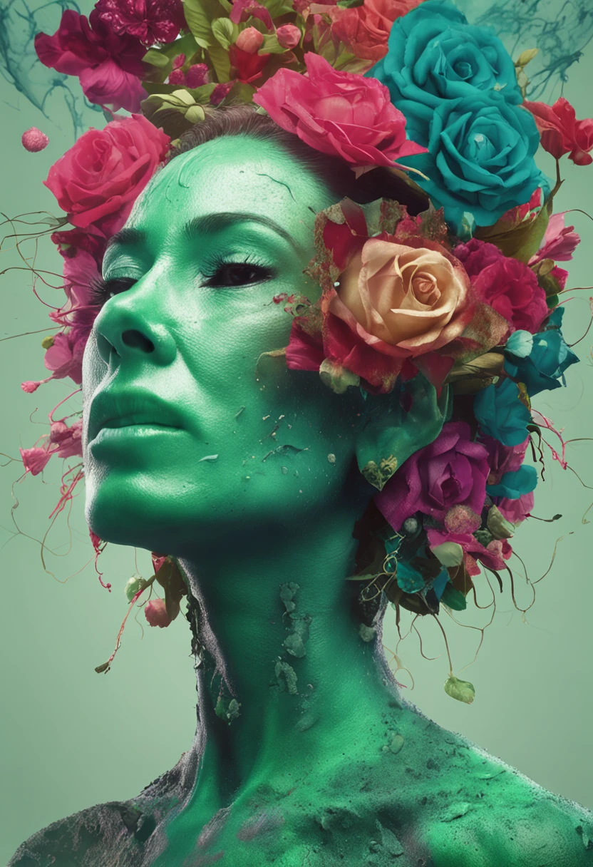 O ritual da Rainha dos Condenados, Lado deprimido da humanidade, Alberto Seveso, art-station, Escuro, e pintura digital altamente detalhada de um grupo de necromantes invocando uma poderosa criatura morta-viva, With a greenish sheen and hidden symbols in the background in the art style of Zdislav Beksinski and Wayne Barlowe, The image should have a sharp focus, detalhes intrincados, and be trending at the Art Station.