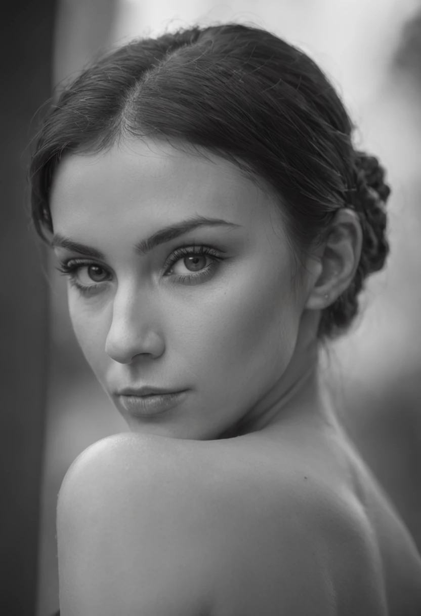 Stoicism Artistic portrait photography 8k, gotas de chuva , black and white artistic photo, Sensual expression, retrato emotivo, fechar para cima, retrato, lente macro, 100mm 1.8, dramatic pose, retrato premiado, Cristalina, micro-detalhes, retrato