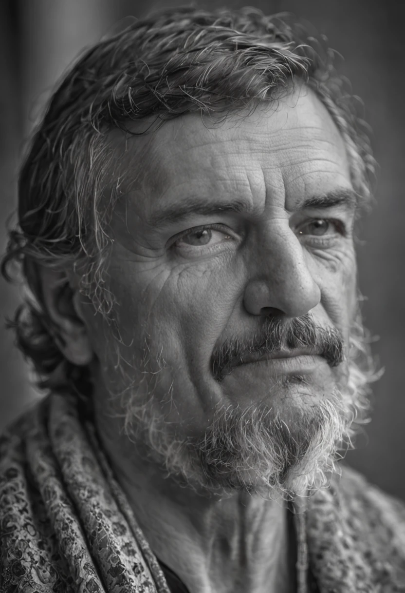 A Man Stoicism Artistic Portrait Photography 8k, gotas de chuva , black and white artistic photo, Sensual expression, retrato emotivo, fechar para cima, retrato, lente macro, 100mm 1.8, dramatic pose, retrato premiado, Cristalina, micro-detalhes, retrato