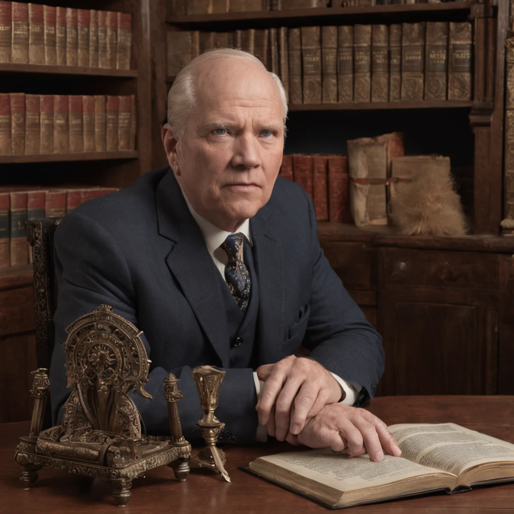 (Professional 3D rendering:1.3) de (Realistic:1.3) "Ed Warren is a striking and imposing looking man. He is tall, with an imposing height of around six feet. His posture is straight and confident, suggesting the presence of someone who has faced many challenges throughout his life.
His face, aged by experiences and countless paranormal investigations, displays deep expression lines that tell stories of battles against supernatural forces. His eyes are piercing, revealing a mixture of determination and wisdom accumulated over the years.
Ed dresses conservatively, usually wearing classic-cut dark suits. His style evokes a timeless elegance, with well-fitting ties and polished shoes that add a touch of sophistication to his presence.
In the background is a backdrop that captures the essence of his life as a paranormal investigator. One can see a brightly lit living room filled with mysterious objects and artifacts collected throughout his numerous investigations. A shelf displays a collection of ancient books on the occult and supernatural phenomena, while a display case features strange objects and protective amulets.
Ed Warren is at the center of this scenario, radiating authority and confidence, ready to take on any challenge the paranormal world may throw at him."