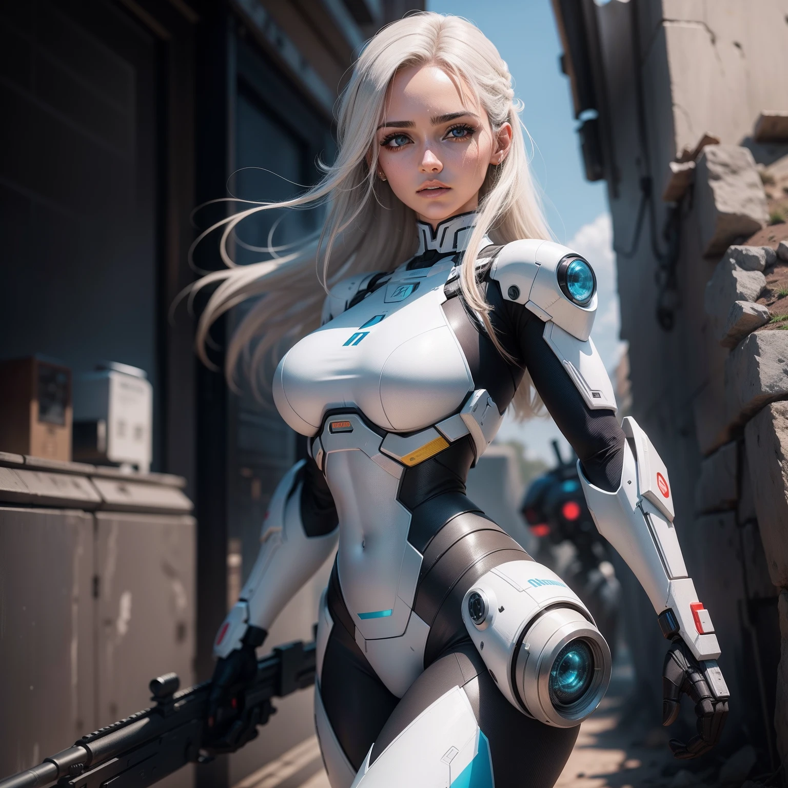 A naked sexy female robot