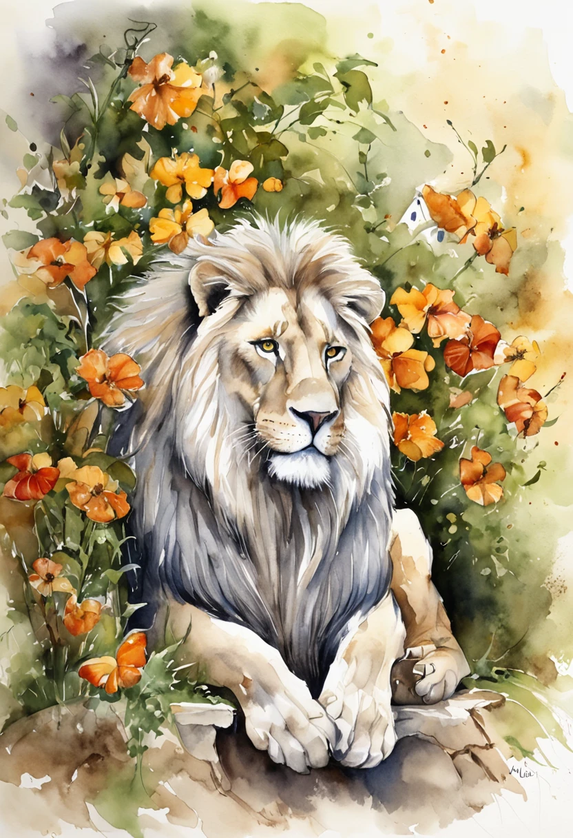 Picture of Black Lion and Bench coloring