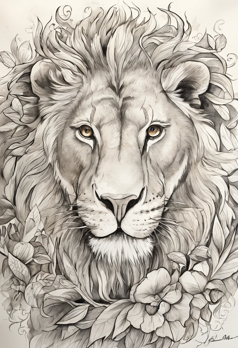 Picture of Black Lion and Bench coloring