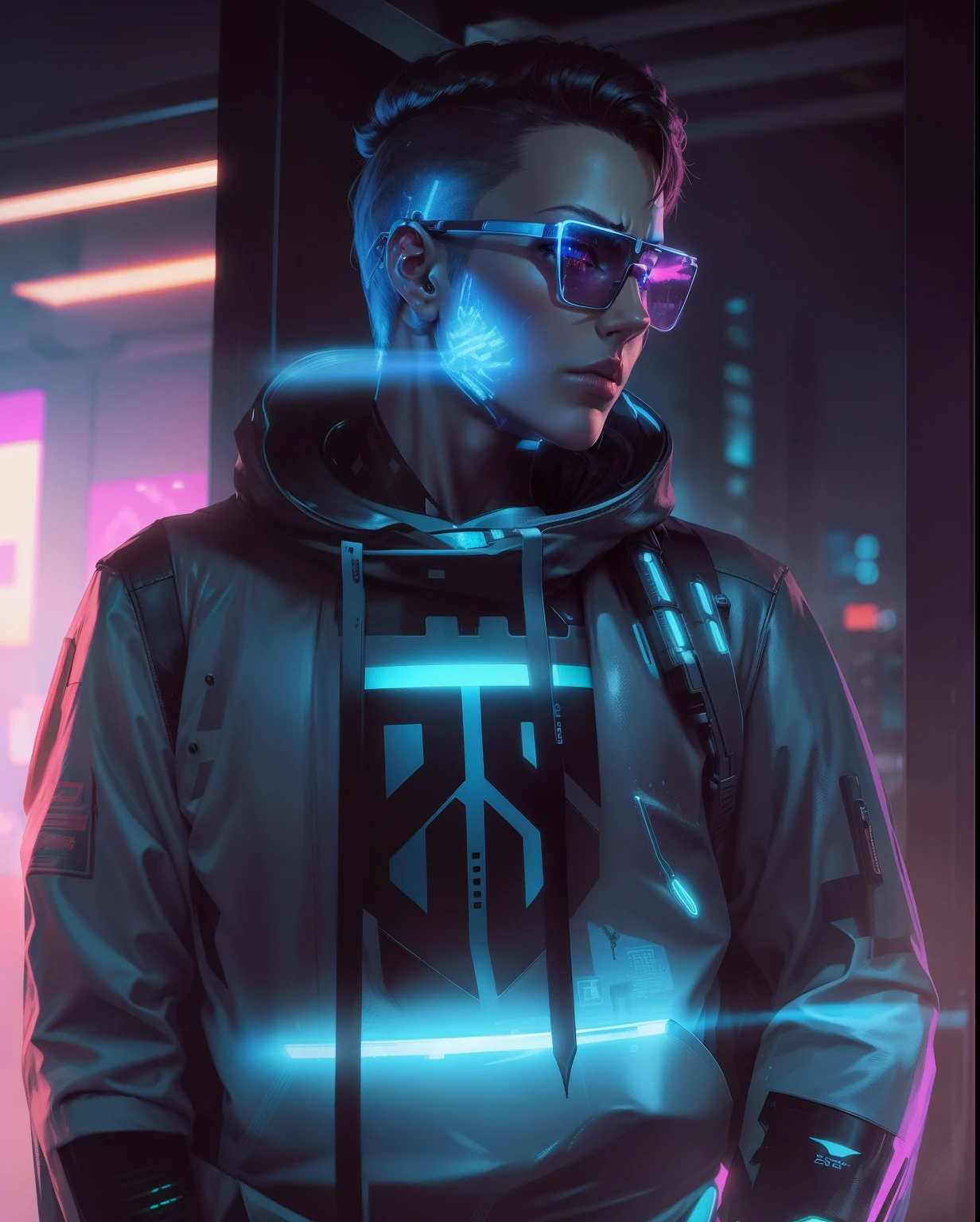 Cyberpunk, futurism, robot, anime, 4k