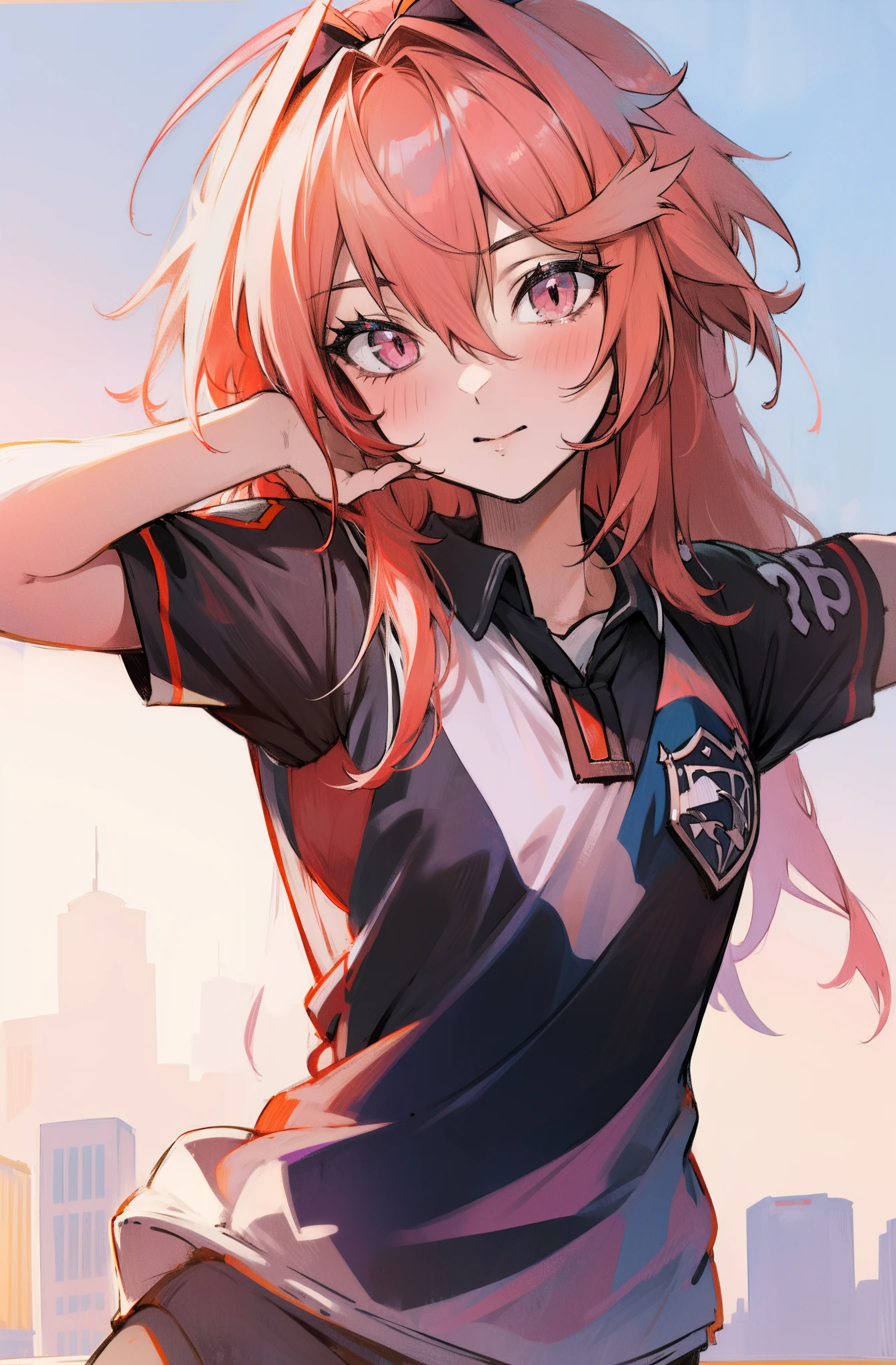 Destino de Astolfo , uniforme de futebol,(red hair),bow, hair bow