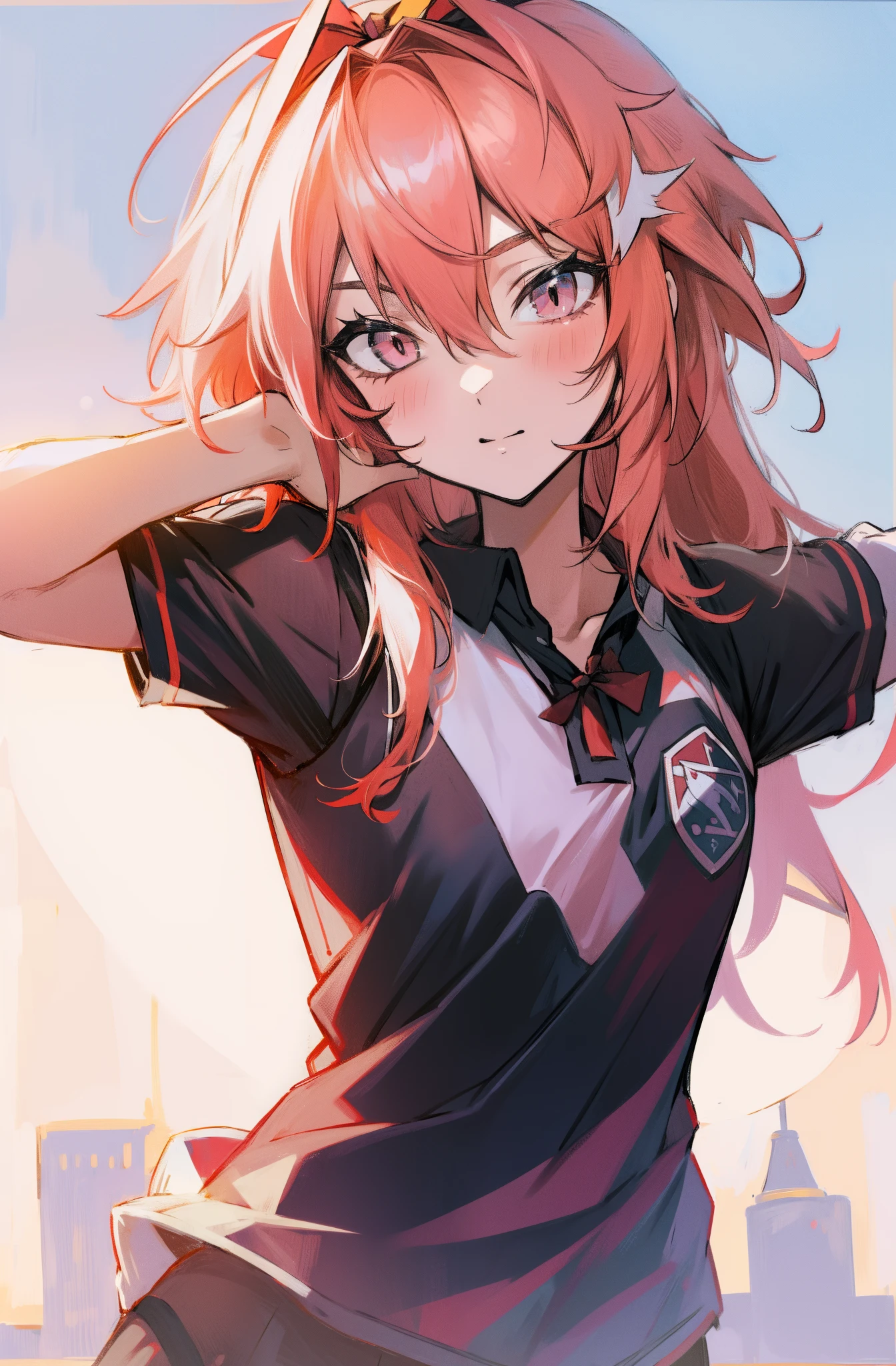 Destino de Astolfo , uniforme de futebol,(red hair),bow, hair bow