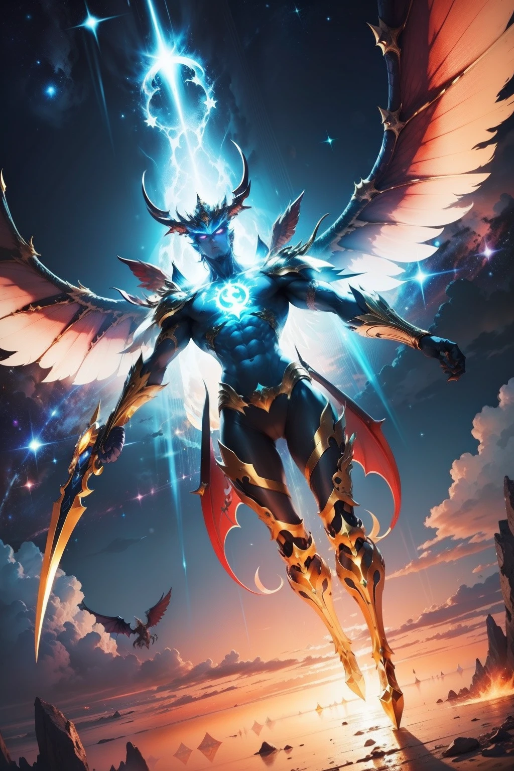 東洋
Create an image of a divine ascending dragon, depicted with an aura of majesty and power. The dragon should be coiling upward in a dynamic pose, with its scales gleaming in a spectrum of iridescent colors. Its eyes should convey wisdom and strength. Surrounding the dragon, incorporate elements like swirling clouds and ethereal light beams that emphasize its ascension and celestial nature. The overall scene should evoke a sense of awe and wonder, capturing the es