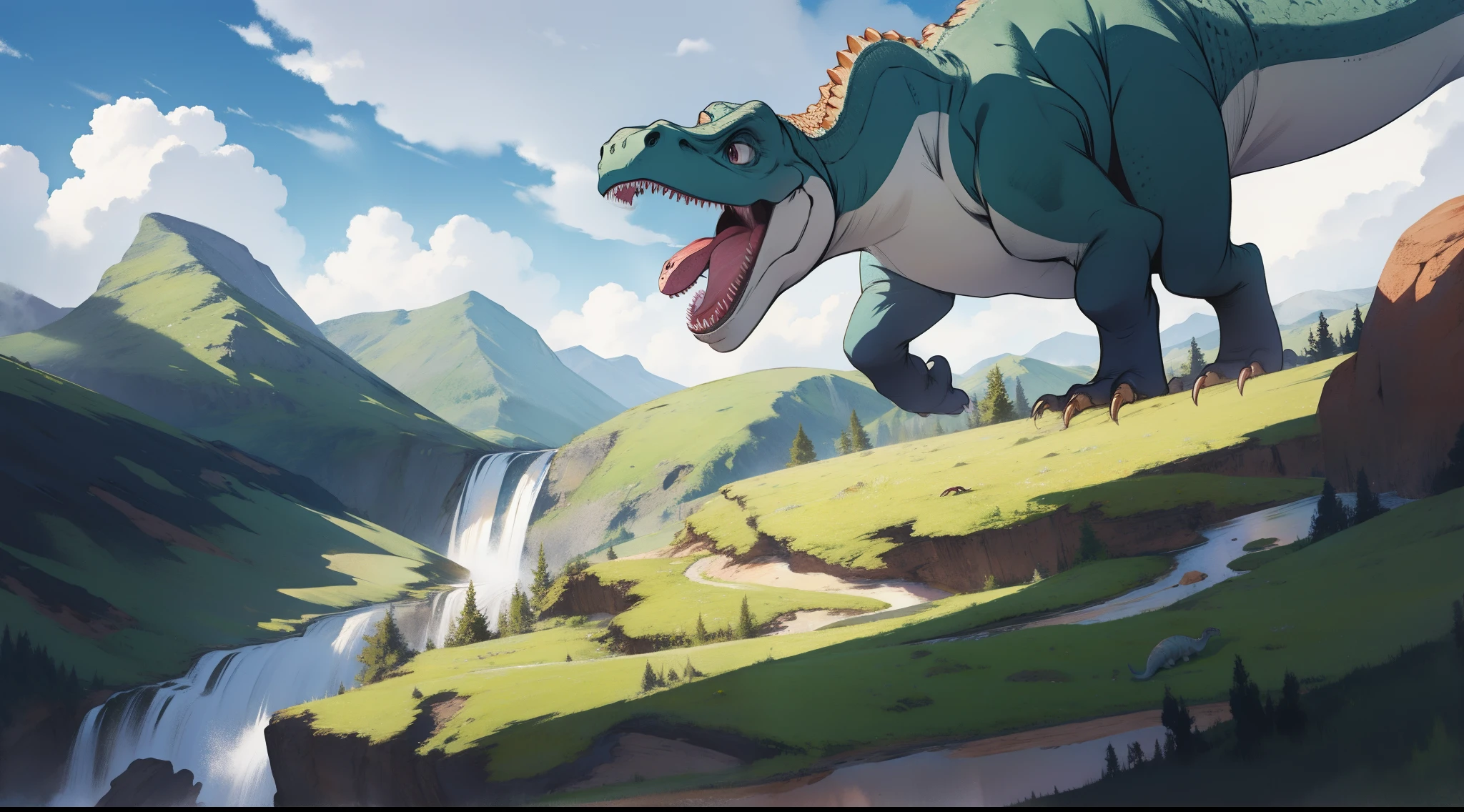 illustration dinosaur landscape