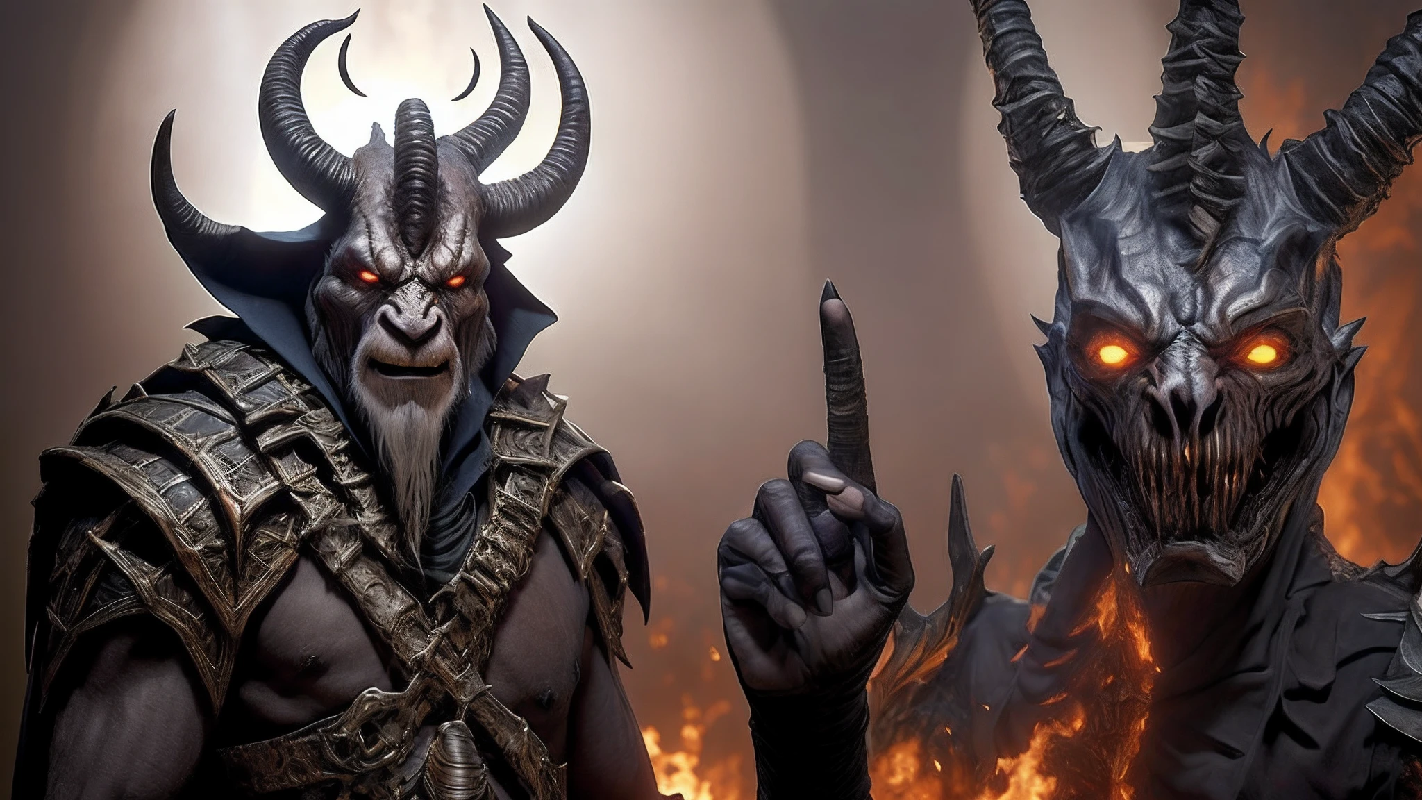 There's a man with a goat's mask and a finger up, Modelo de meme, middle finger, fvckrender, giving the middle finger, omen from valorant, Diablo 4 Rainha, com o dedo indicador, demon horn, com o dedo indicador, minotaur from path of exile, irritado e apontando, PNG descompactado, chifres do diabo, evil pose, d & d lich