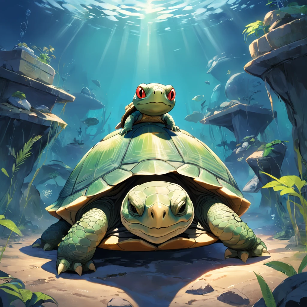 There is a turtle that is sitting on the ground in a tank, tartaruga envelhecida, tartaruga, meia tartaruga, A tartaruga simulada, casco de tartaruga, as an anthropomorphic turtle, olhando de lado e de baixo!,, an anthropomorphic turtle, olhar orgulhoso, muito bonito, Miguel Anjo, anthropomorphic turtle, Looking towards the camera