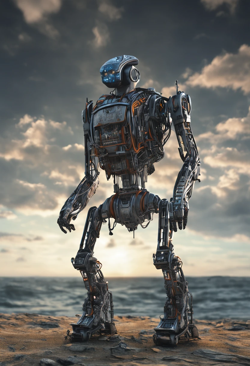 Draw a scene in which the robot Cronos is immersed in a virtual environment. It is surrounded by streams of computer code, with your fingers turning into tentacles of energy that seep into the components of the system. Capture the tension between the mythological nature of the robot and the technological landscape in which it is operating.