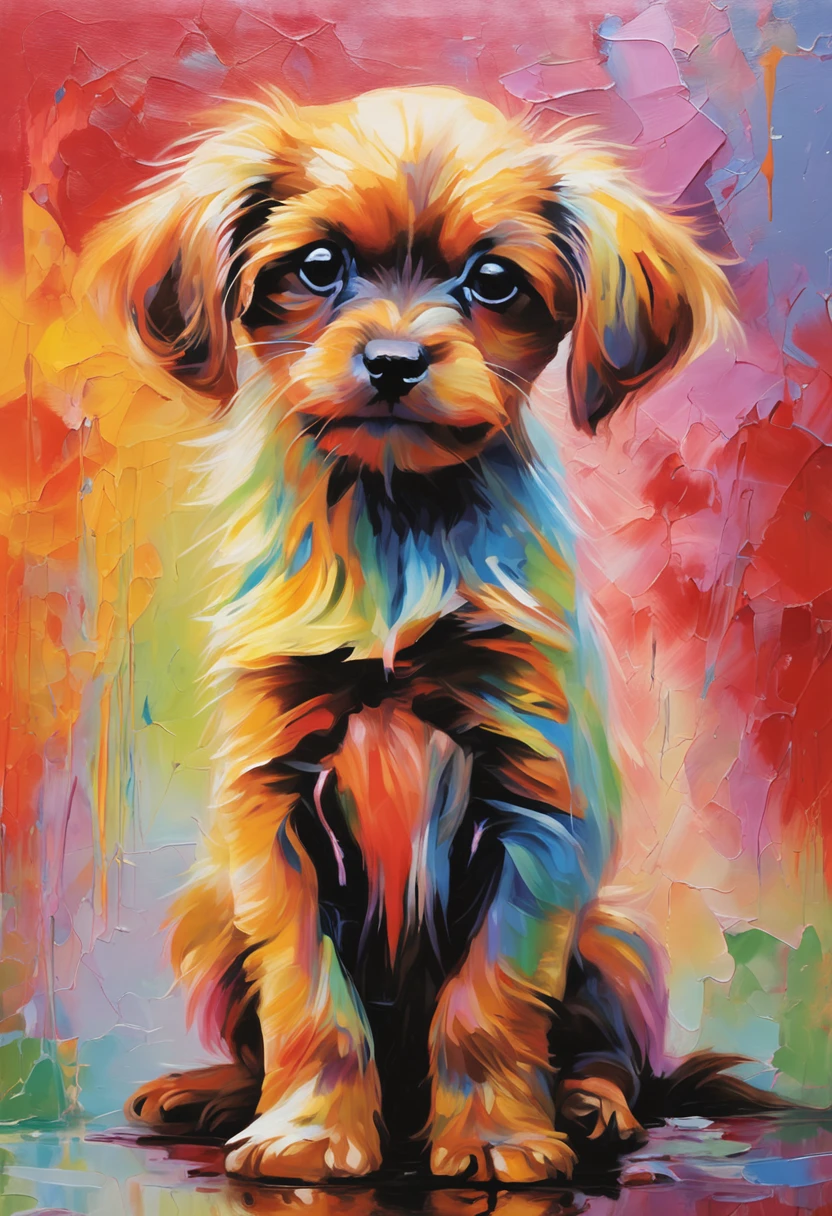 Chiwawa puppy, cute, fluffy, adorable, happy., Broken Glass effect, no background, stunning, something that even doesn't exist, mythical being, energy, molecular, textures, iridescent and luminescent scales, breathtaking beauty, pure perfection, divine presence, unforgettable, impressive, breathtaking beauty, Volumetric light, auras, rays, vivid colors reflects