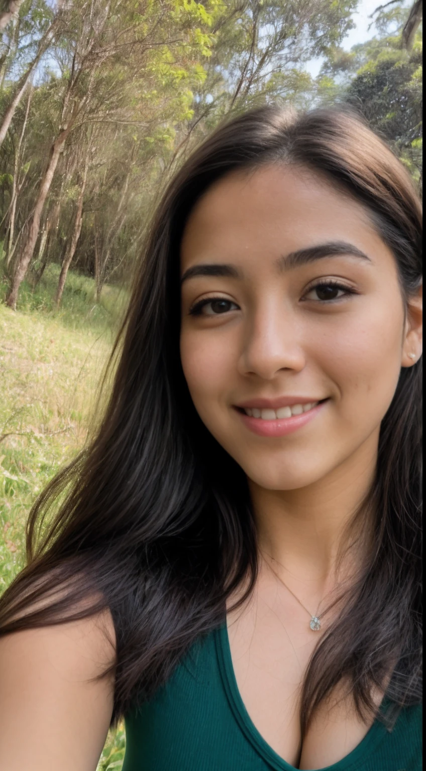 Foto RAW em sequencia, uma foto de uma adolescente 16anos, ((selfie da parte superior do corpo, feliz)), rosto detalhado, planos de fundo detalhados pouco desfocados, luzes naturais, HDR, foto realista, foto profissional, flerte com o espectador, visual sexy, fotorrealista, Linda, pele natural, 8k UHD, alta qualidade, filmic grain, Fujifilm XT3
