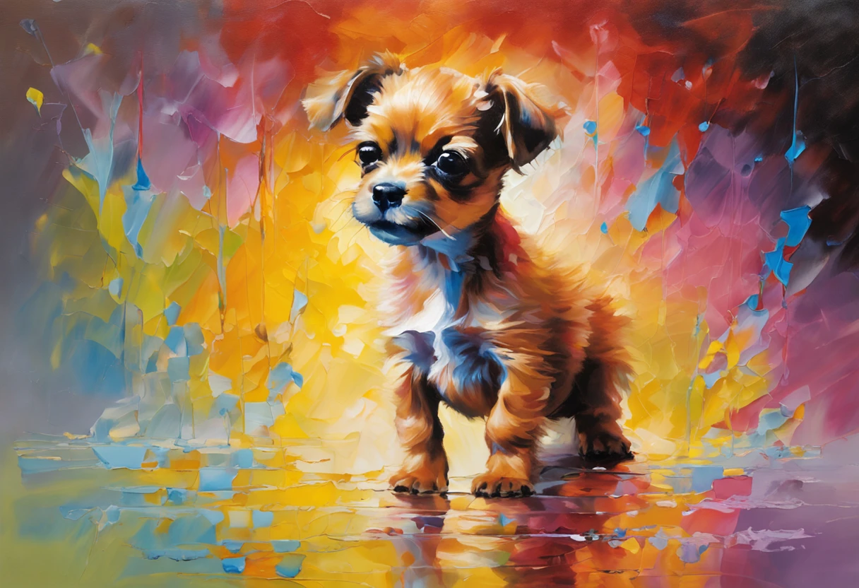 Chiwawa puppy, cute, fluffy, adorable, happy., Broken Glass effect, no background, stunning, something that even doesn't exist, mythical being, energy, molecular, textures, iridescent and luminescent scales, breathtaking beauty, pure perfection, divine presence, unforgettable, impressive, breathtaking beauty, Volumetric light, auras, rays, vivid colors reflects