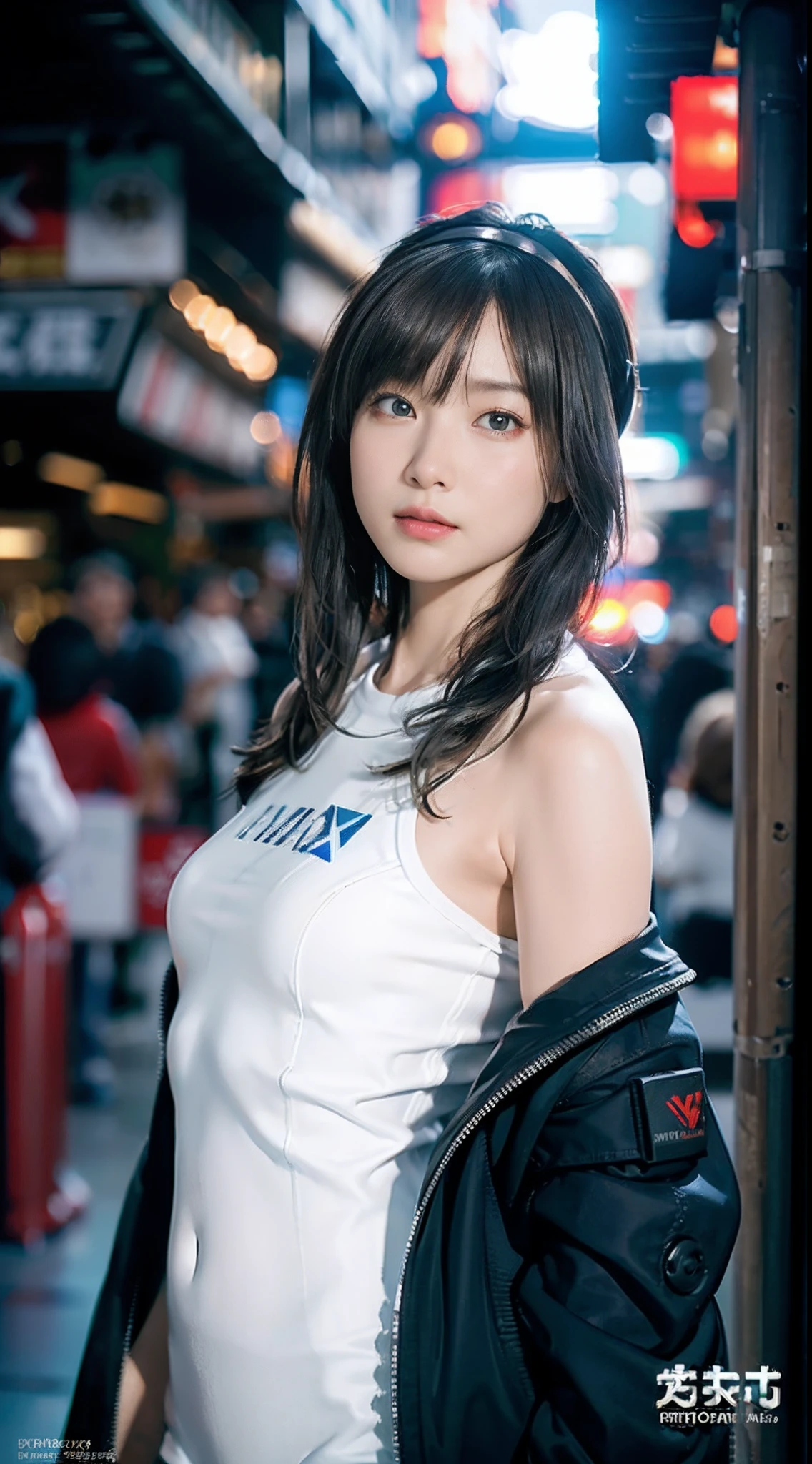 ((top-quality)), ((masterpiece)), ((realisitic)), (detaileds), (Photorealsitic:1.5), Future Girl, (perfect body type), (White bodysuit), lights on armor, Cybernetic Headwear, Look at viewers, dynamicposes, postapocalyptic, destroyed city background, building in fire, scientific fiction, nffsw, Ray traching, NVIDIA RTX, Hyper-Resolution, Unreal 5, Sub-surface scattering, PBR Texturing, post processed, Anisotropy Filtering, depth of fields, Maximum clarity and sharpness, thirds rule、8K Raw、(Luminescent particles:1.4)、(extremely details CG、Unity 8k Wallpapers、。.。.。.。.。.。.。.3D、lighting like a movie、lensflare)、Reflectors、foco nítido、Cyberpunk Art、Cyberpunk architecture、