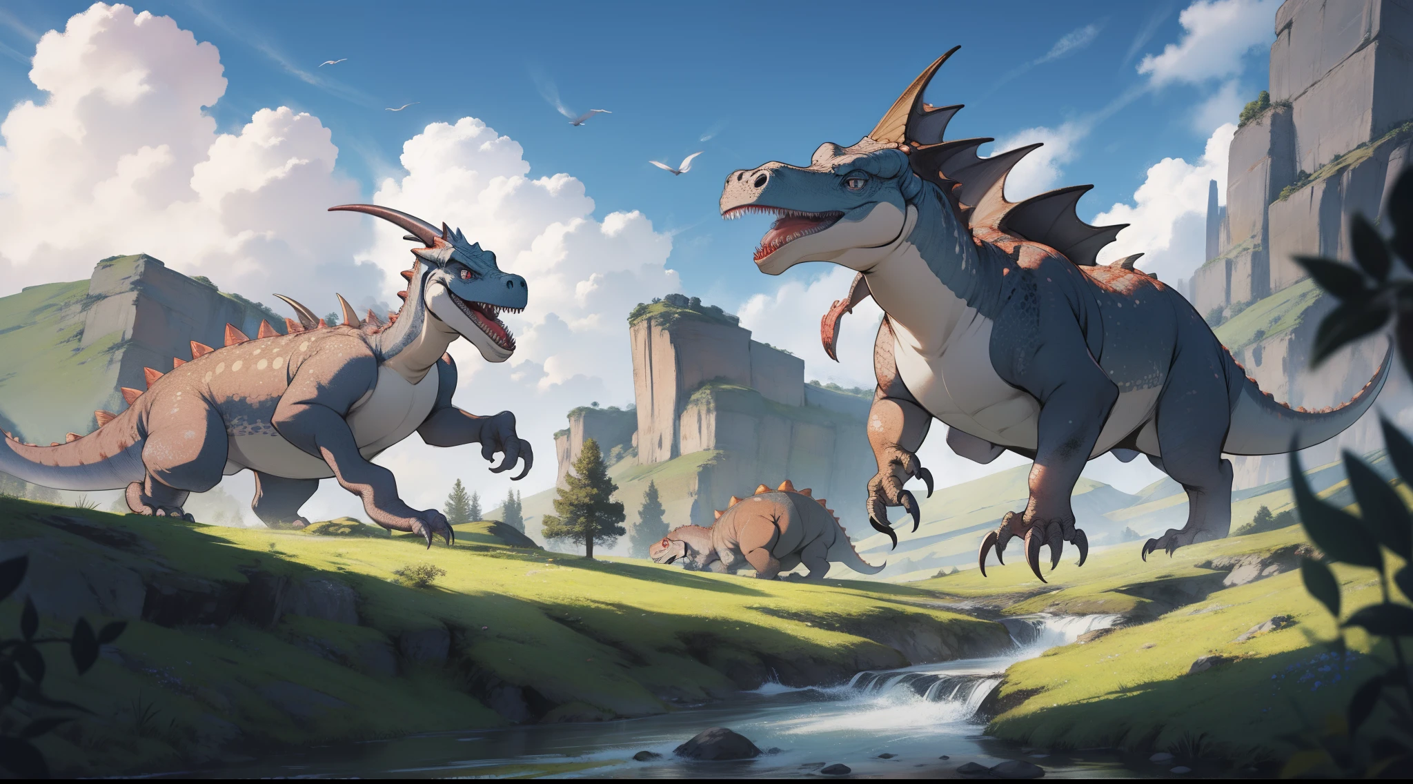 illustration dinosaur landscape