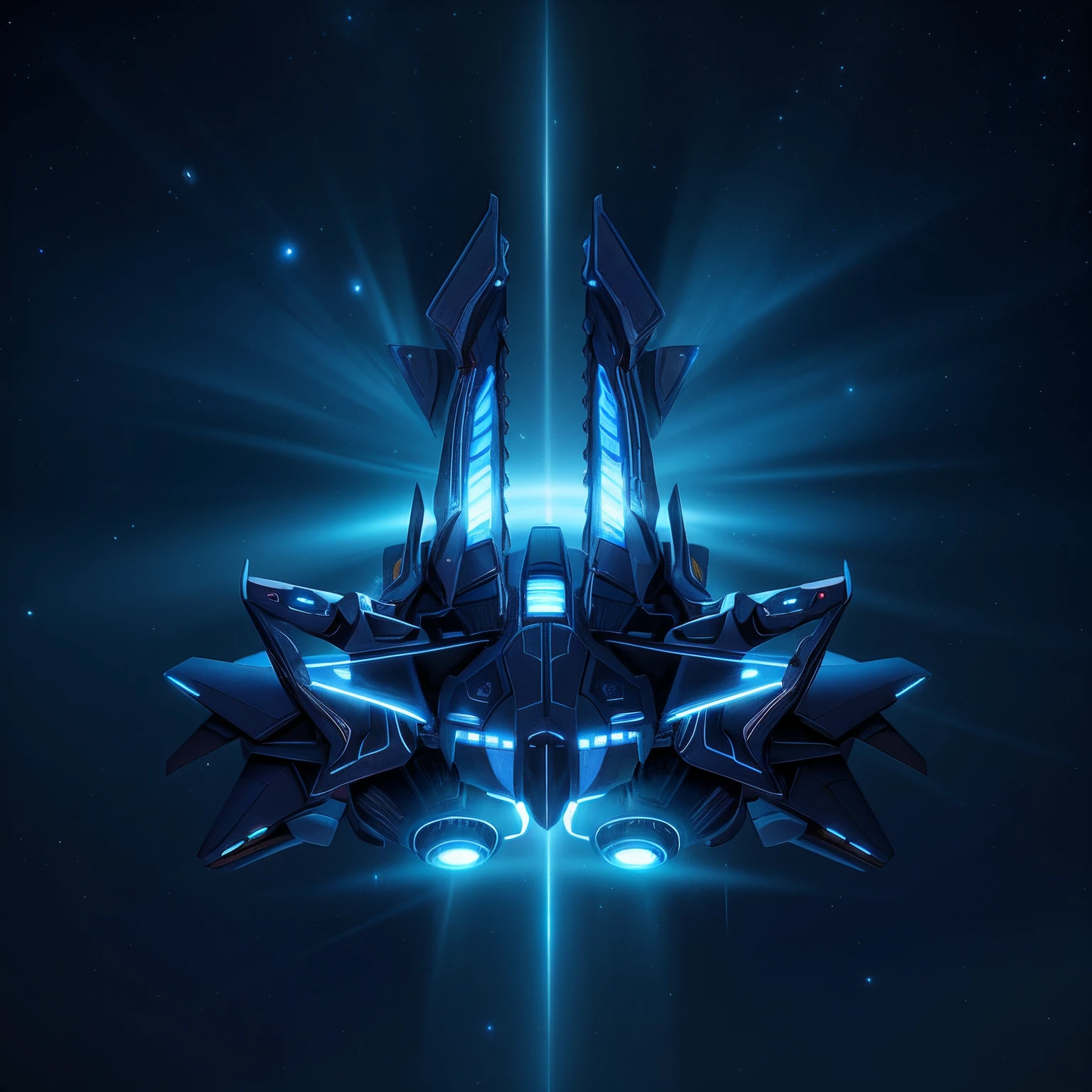 spaceship with two wings flying in the sky at night, dark ( spaceship ), scifi spaceship, cartoon fantasy spaceship, futuristic spaceship, alien space ship flying in space, spaceship far on the background, spaceship in dark space, futuristic starship, detailed spaceship, spaceship, space ship in space, legendary space ship, big weird spaceship, small starship near, space ship