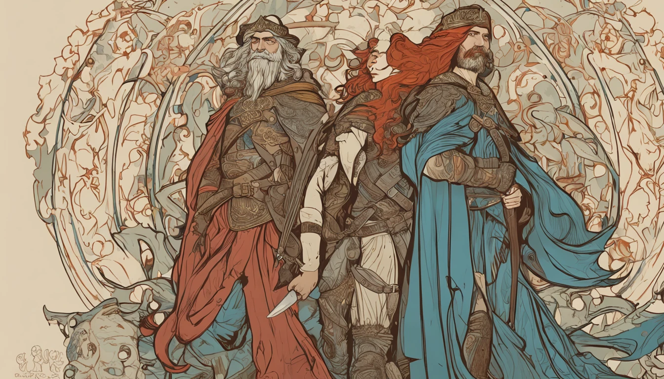 arte de um guerreiro estilo de Alfonso Mucha