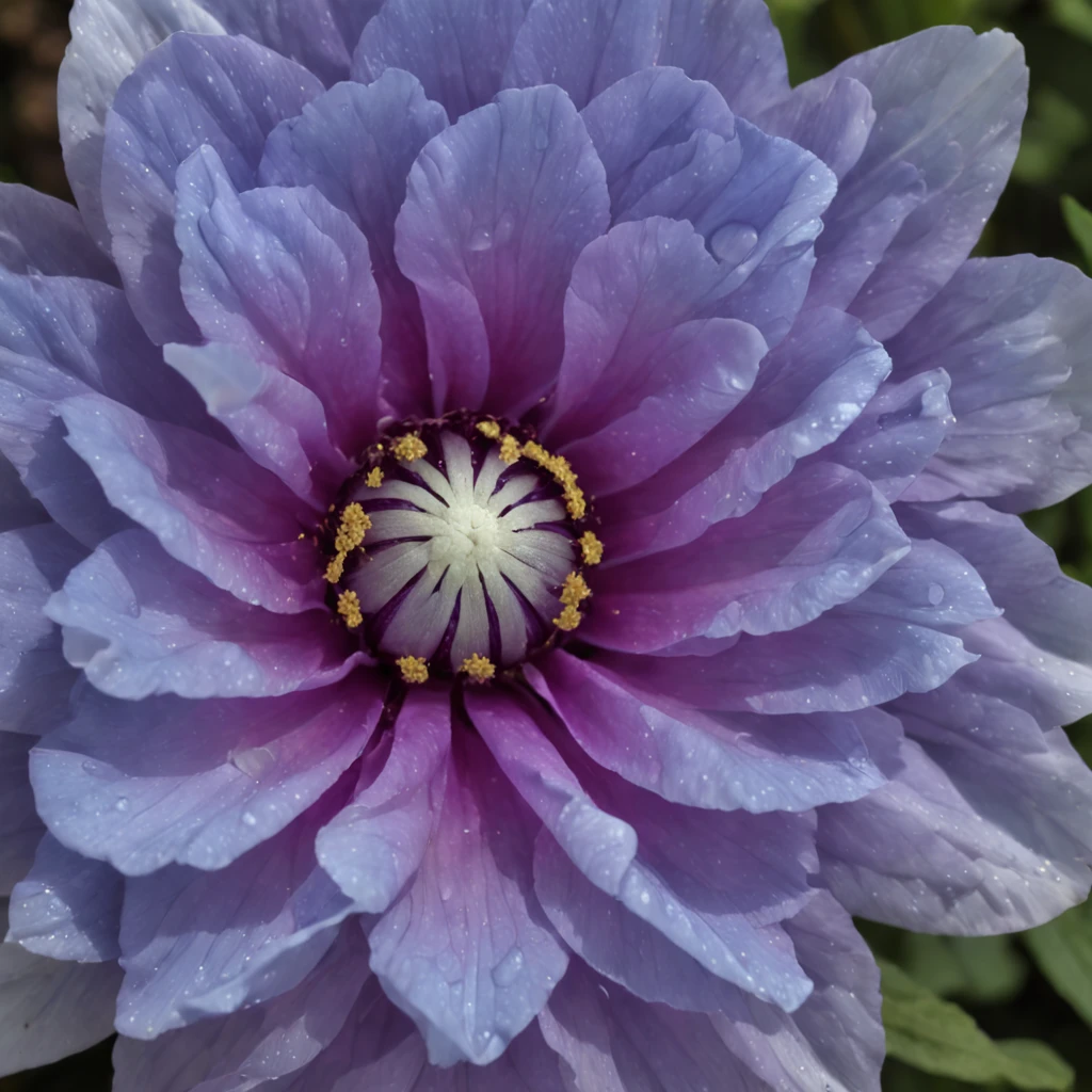flor roxa com luz azul no meio dela, magic flowers, magical colorful flowers, flor delicada brilhante, roxo brilhante, peony flower, flor bonita, flores brilhantes, alien flower, explosion of flowers, aura roxa, The Platonic ideal of flowers, glowing neon flowers, brilho roxo, cor roxa e azul, flores luminosas, magia roxa, com cores lindas