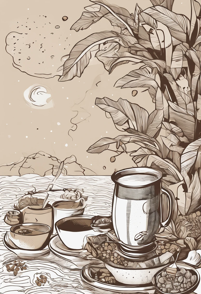 Cartaz vertical A3。fundo marrom claro,There are subtle pearl dots。Refogado no canto superior esquerdo,O sabor fervente da salmoura sai do vapor de bambu,O vapor sobe。A tall cup of milk tea in the lower right corner,cores em camadas,There's a straw next to it。From marinade to milk tea, puxar uma curva de luz estelar。Folhas de bambu de quatro cantos。Milk tea pattern:
Localizado no canto inferior direito,It's a cup of clear high milk tea,The milk tea in the cup is layered in color,The top layer is a rich milk cap,The bottom layer is dark brown tea。
There is a slanted straw next to the cup of milk tea,Bolhas cuidadosamente moldadas flutuando de cima,Symbolizes the sweetness of milk tea。Halogen pattern:
Localizado no canto superior esquerdo,Sautéed eggs included、Braised meat and dried beans。
Esses cheiros de salmoura saem de um vapor de bambu,O vapor sobe suavemente,It gives a warm feeling、The feeling of freshly baked。Nos quatro cantos do cartaz,Adicione quatro folhas pequenas de bambu,Add a touch of tradition。
In the blank space between the marinade and the milk tea,Place some fluttering leaves or petals randomly,Adicione um toque de natureza a todo o cartaz。