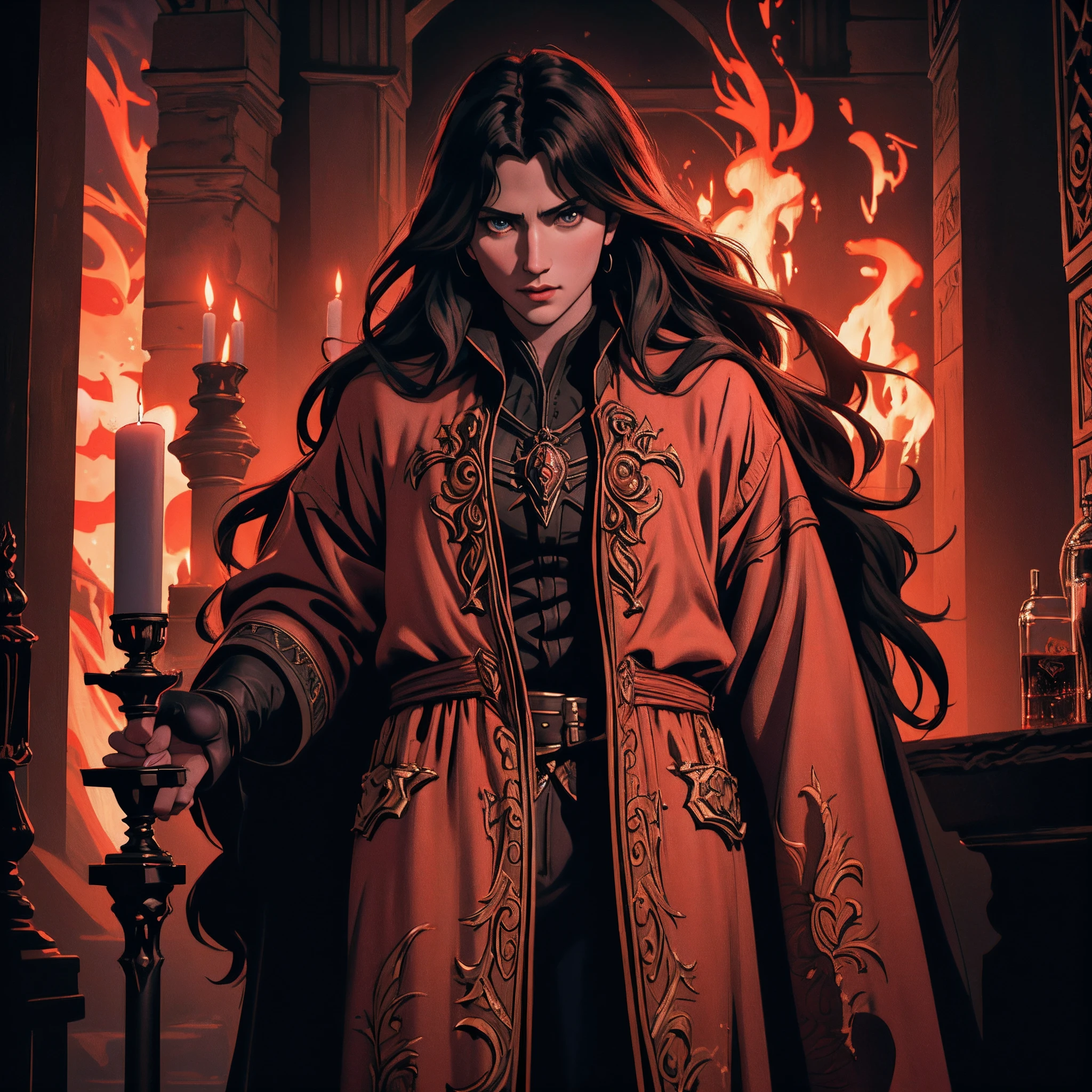 Castlevania Lord of the shadows hyper realistic super detailed scènes cinématique of kingdom of hell filled with 10 démons in blazing fire super detailed cinématique scènes war