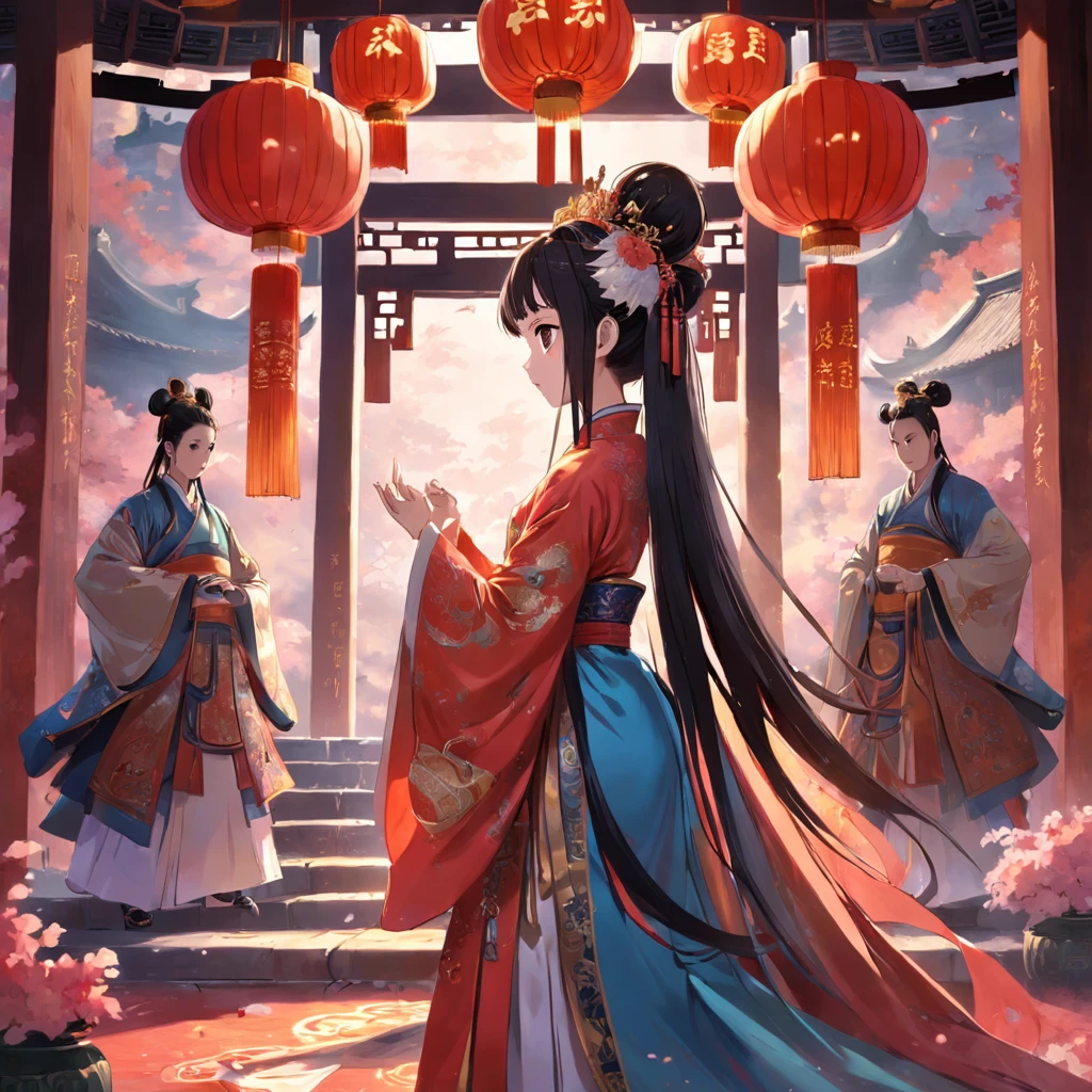 tmasterpiece,best qualtiy,Scene of the marriage of an ancient Chinese princess,Ask for gorgeous clothes,Grand scene
