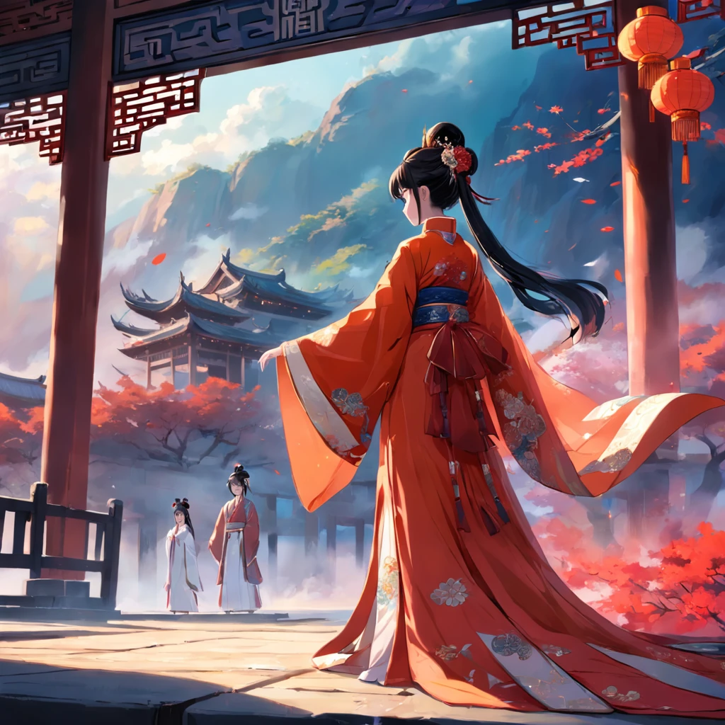 tmasterpiece,best qualtiy,Scene of the marriage of an ancient Chinese princess,Ask for gorgeous clothes,Grand scene