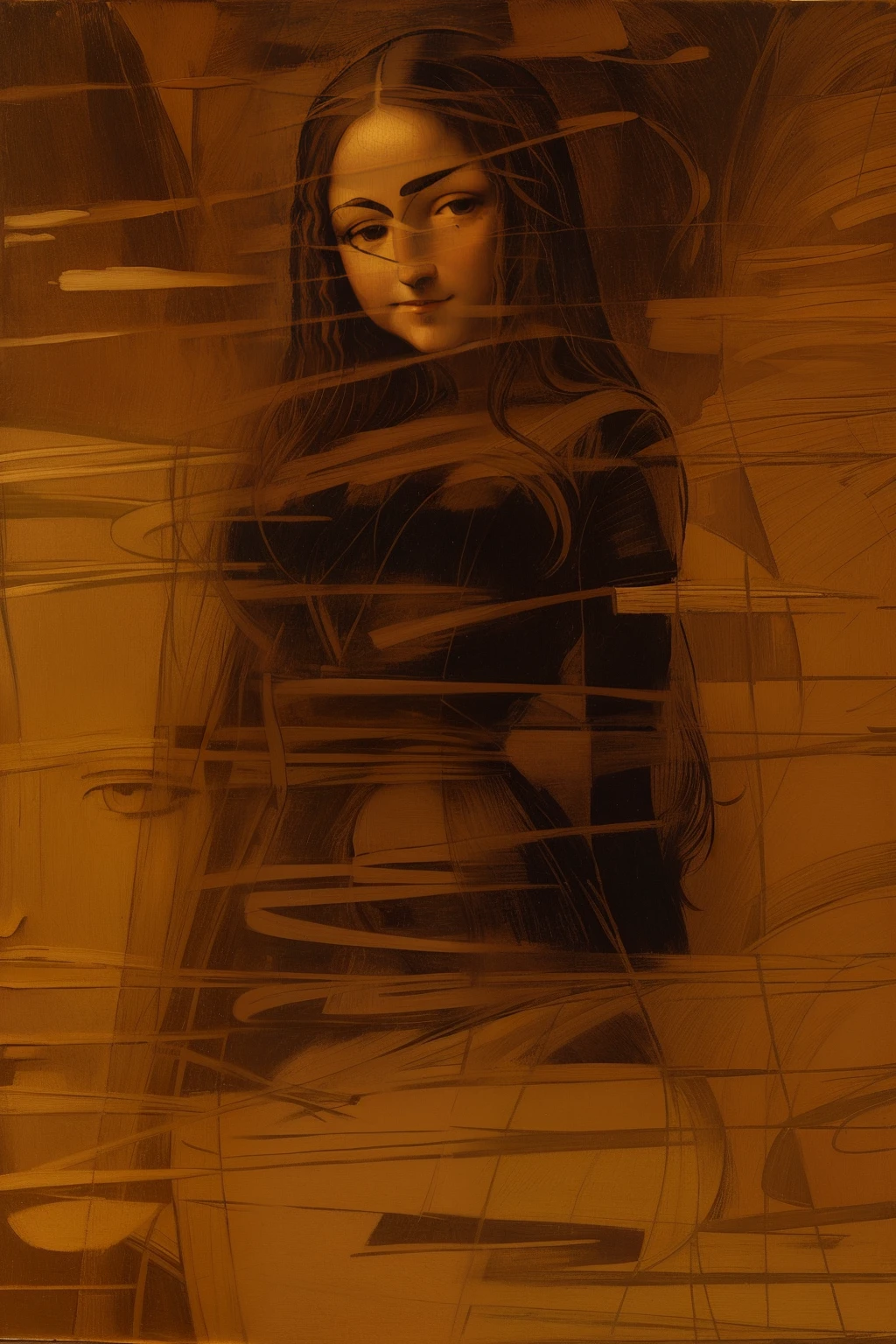 Painting of a woman with a cane in her hand, Retrato da Mona Lisa, Mona Lisa Pintura, A Mona Lisa, Pintura de Mona Lisa, Mona Lisa, Estilo Mona Lisa, obra-prima obra de arte, ((A Mona Lisa)), Mona Lisa como uma pessoa real, similar to the mona lisa, monalisa, Pintura Da Vinci, leonardo Pintura Da Vinci