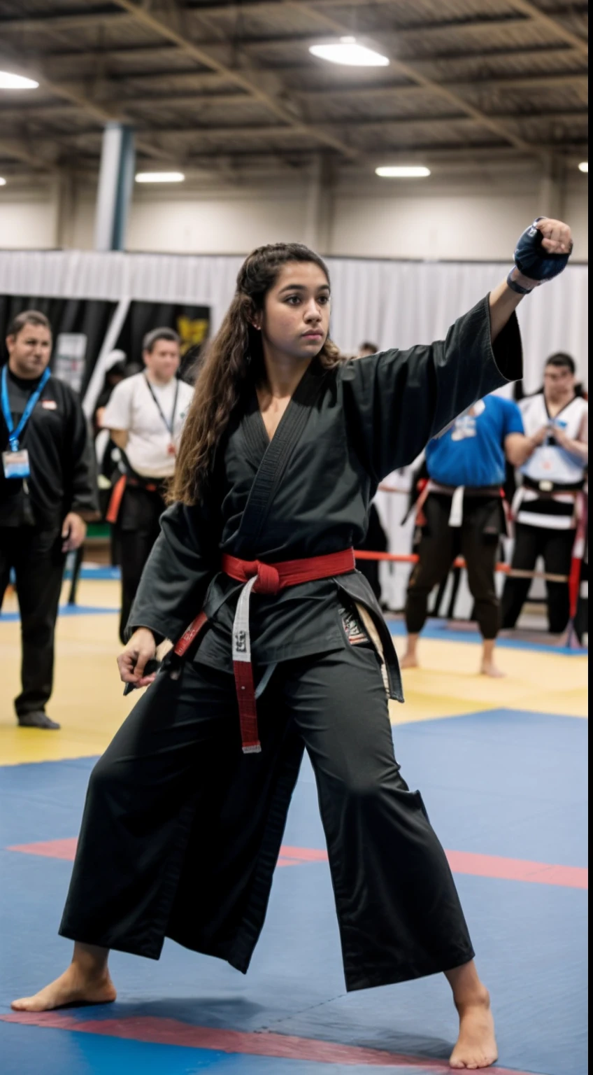 Foto RAW em sequencia, uma foto de uma adolescente 16anos, ((vestindo como cosplay de jedi, na feira de quadrinhos comic-con)), (((fighting esgrima pose))), rosto detalhado, planos de fundo detalhados pouco desfocados, luzes naturais, HDR, foto realista, foto profissional, flerte com o espectador, visual sexy, fotorrealista, Linda, pele natural, 8k UHD, alta qualidade, filmic grain, Fujifilm XT3