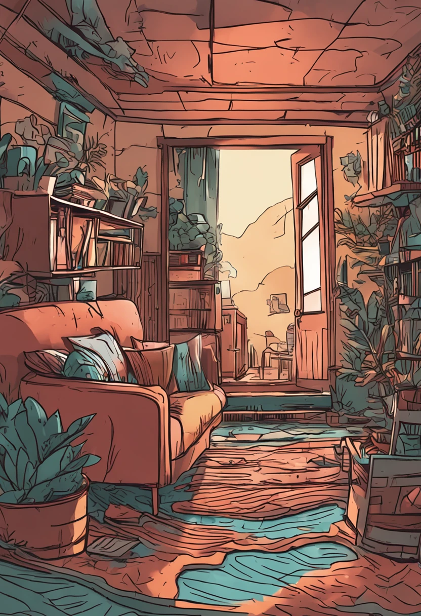 Make a drawing of a house as if it were made by a
